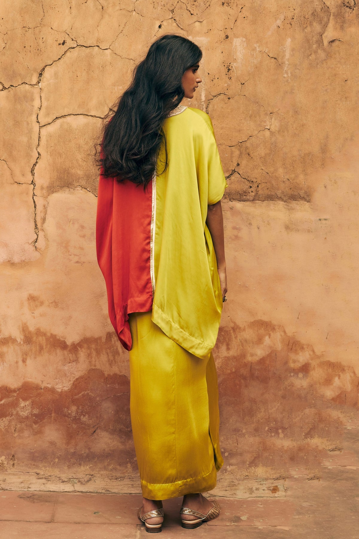 Half-and-half Kaftan Skirt Set