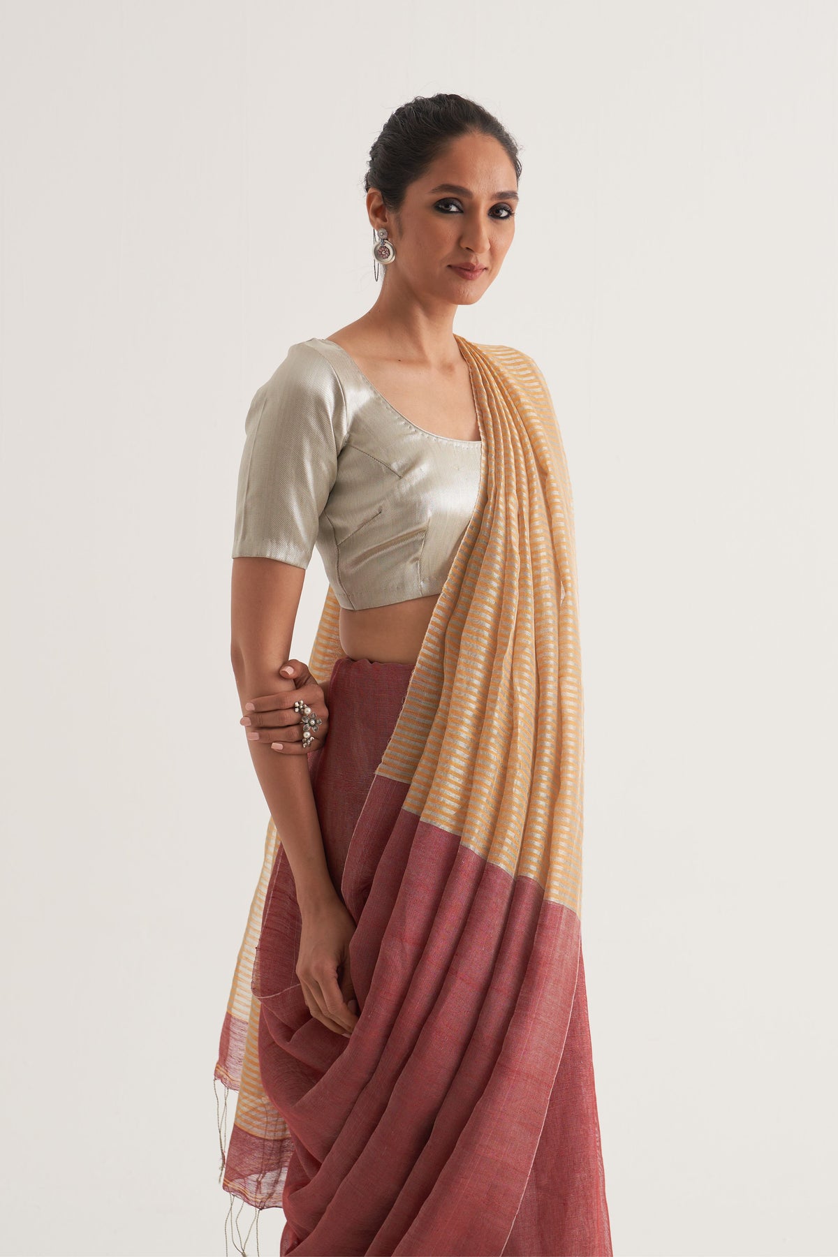 Damini Maroon Saree
