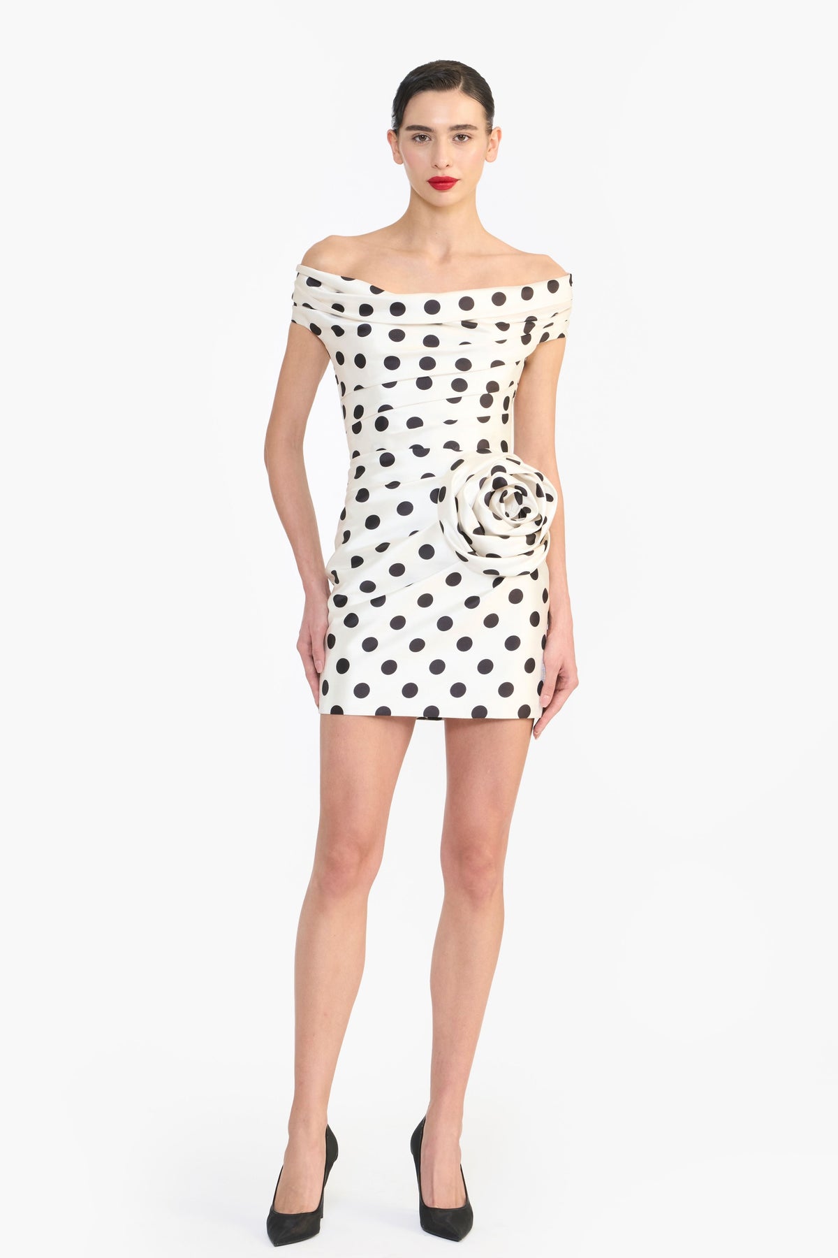 Off Shoulder Draped Mini Dress