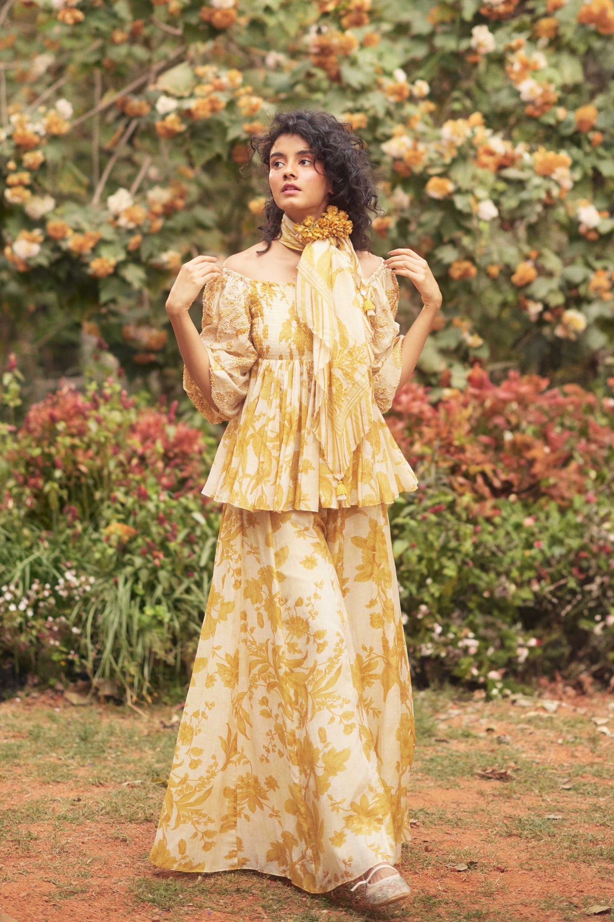 Golden Yellow Peplum Set