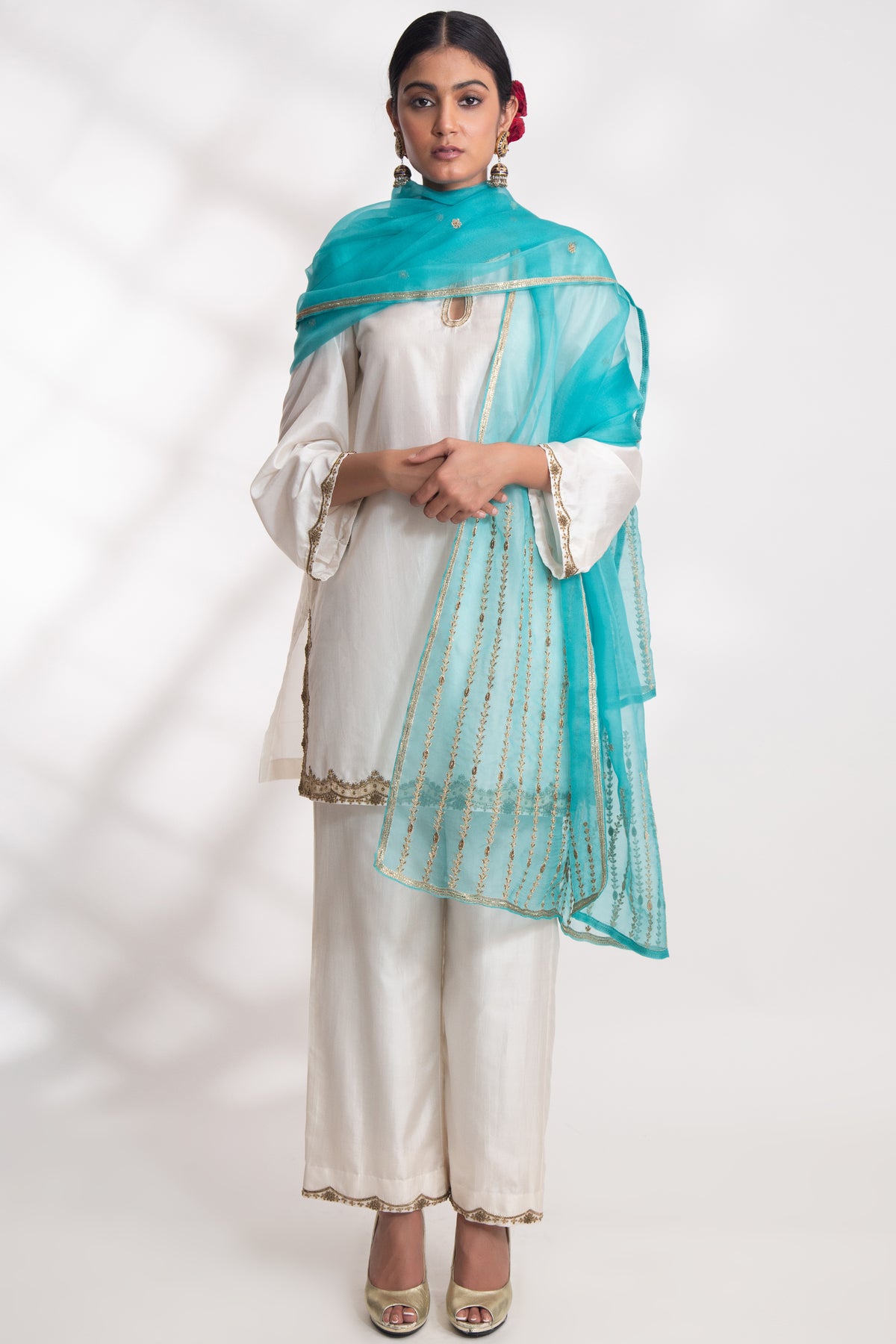 Firozi Neeli Dupatta