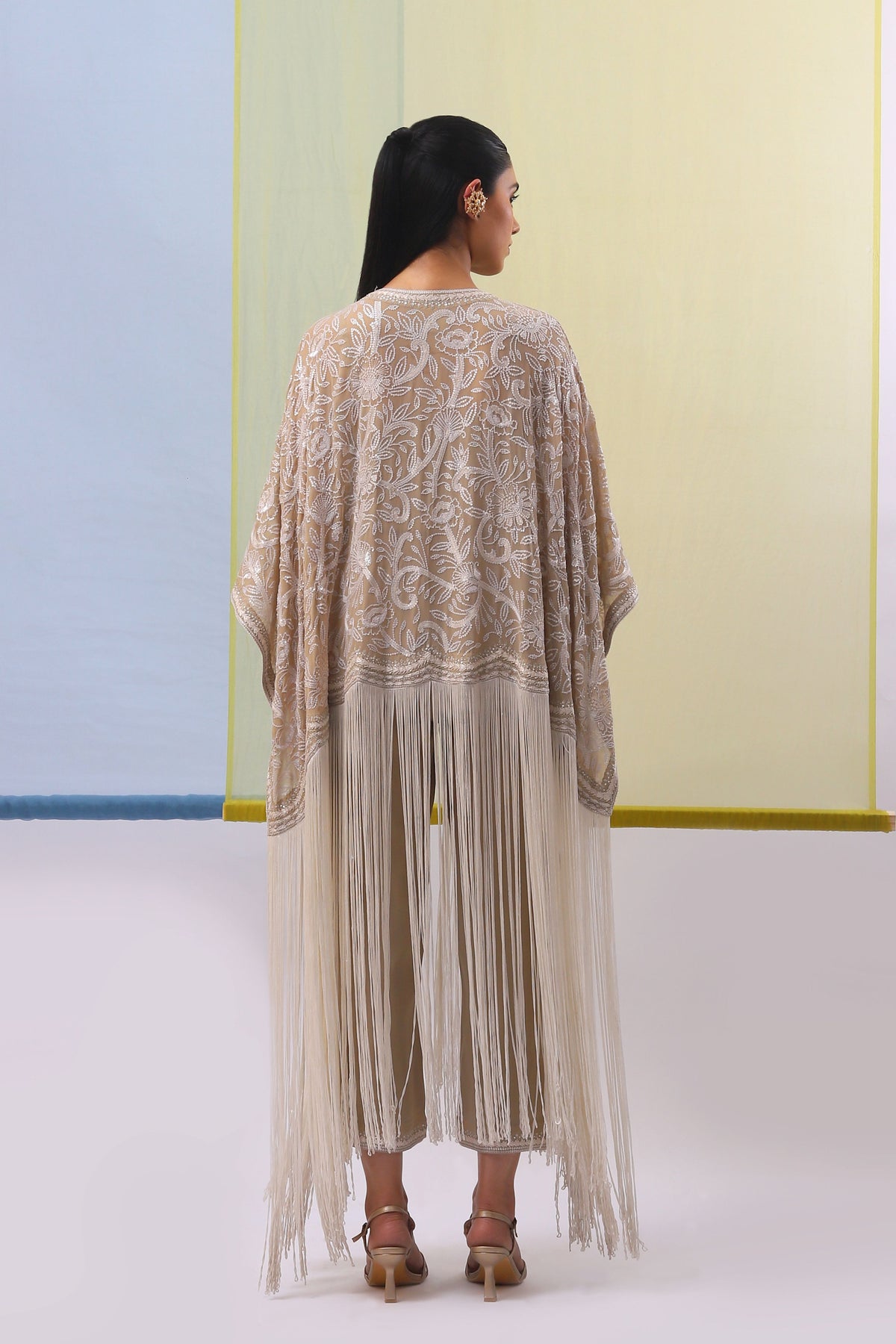 Beige Myra Cape Set