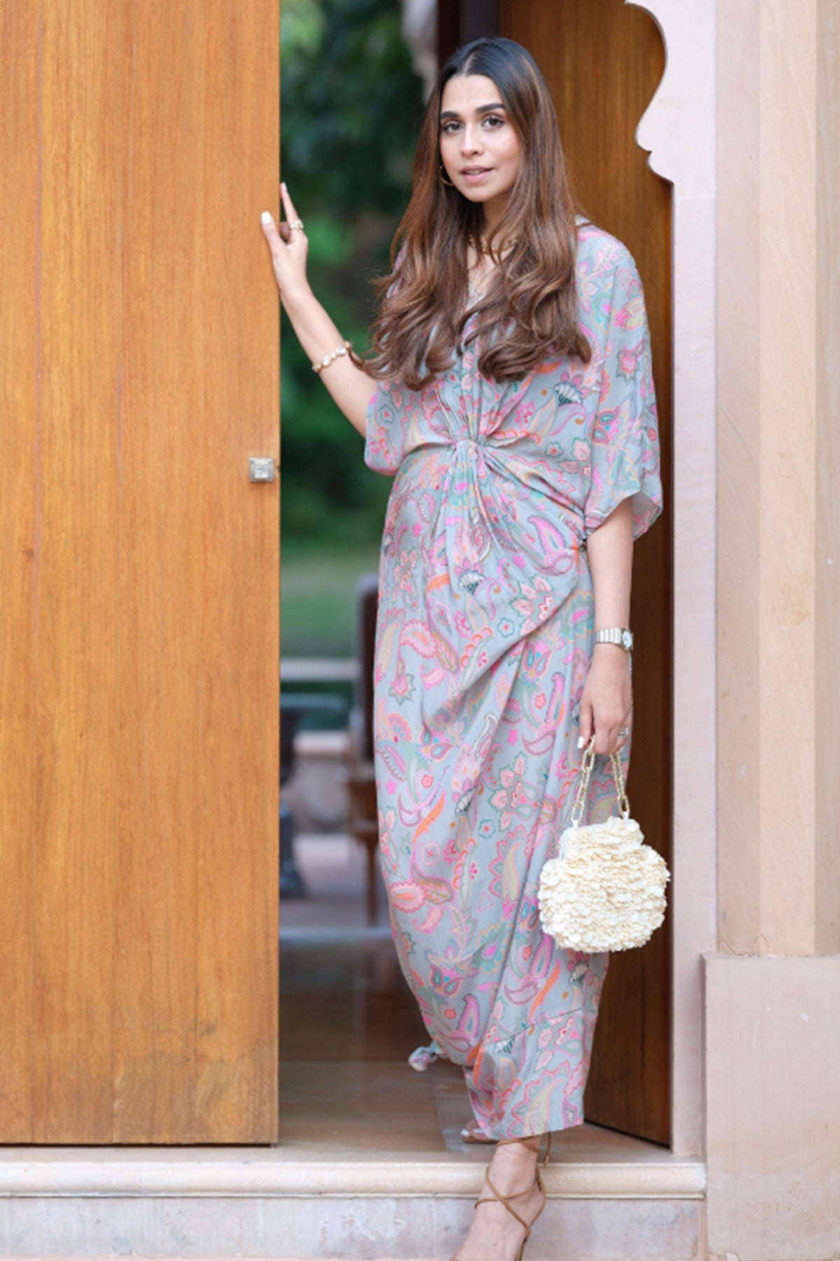 Mogra beige potli bag