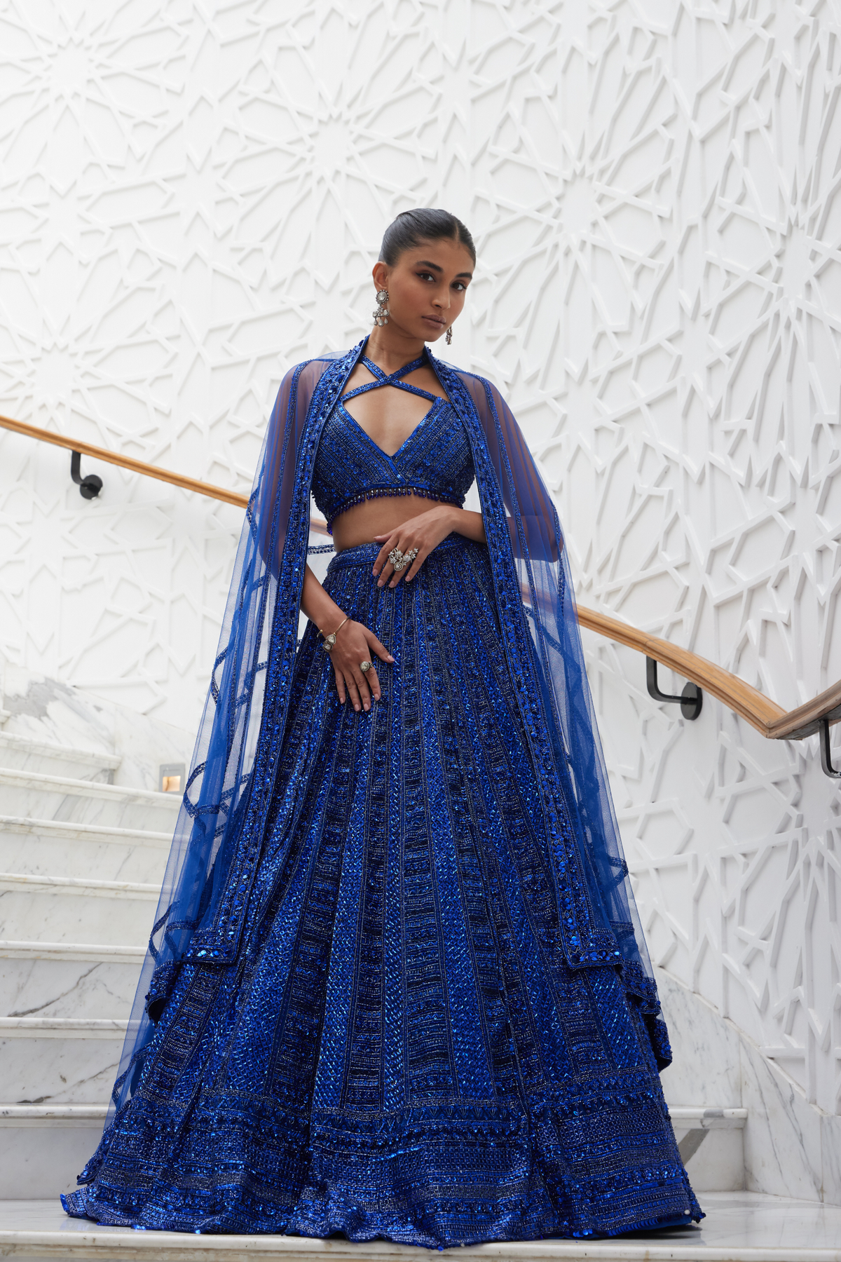 Electric Blue Lehenga Choli Set