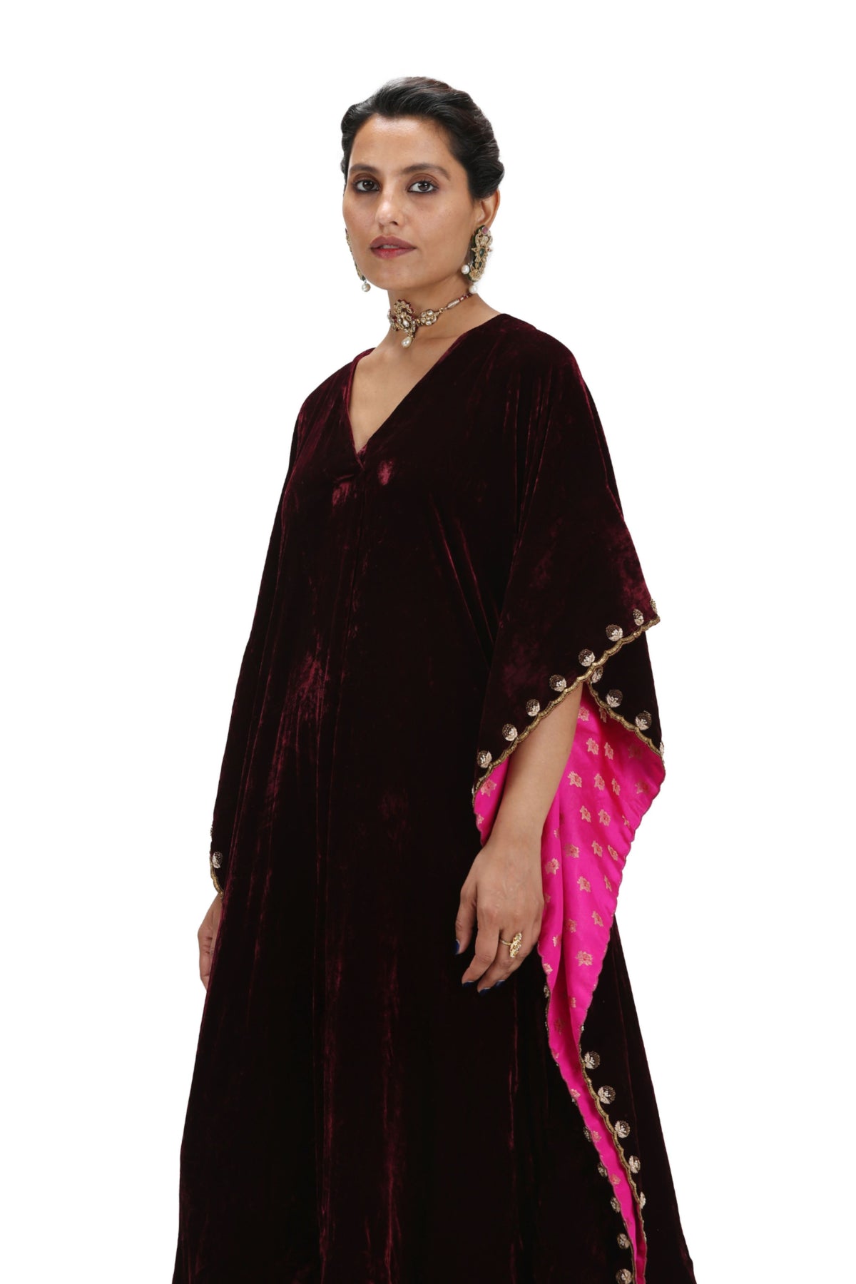 Sadhya Garnet Kaftan Set
