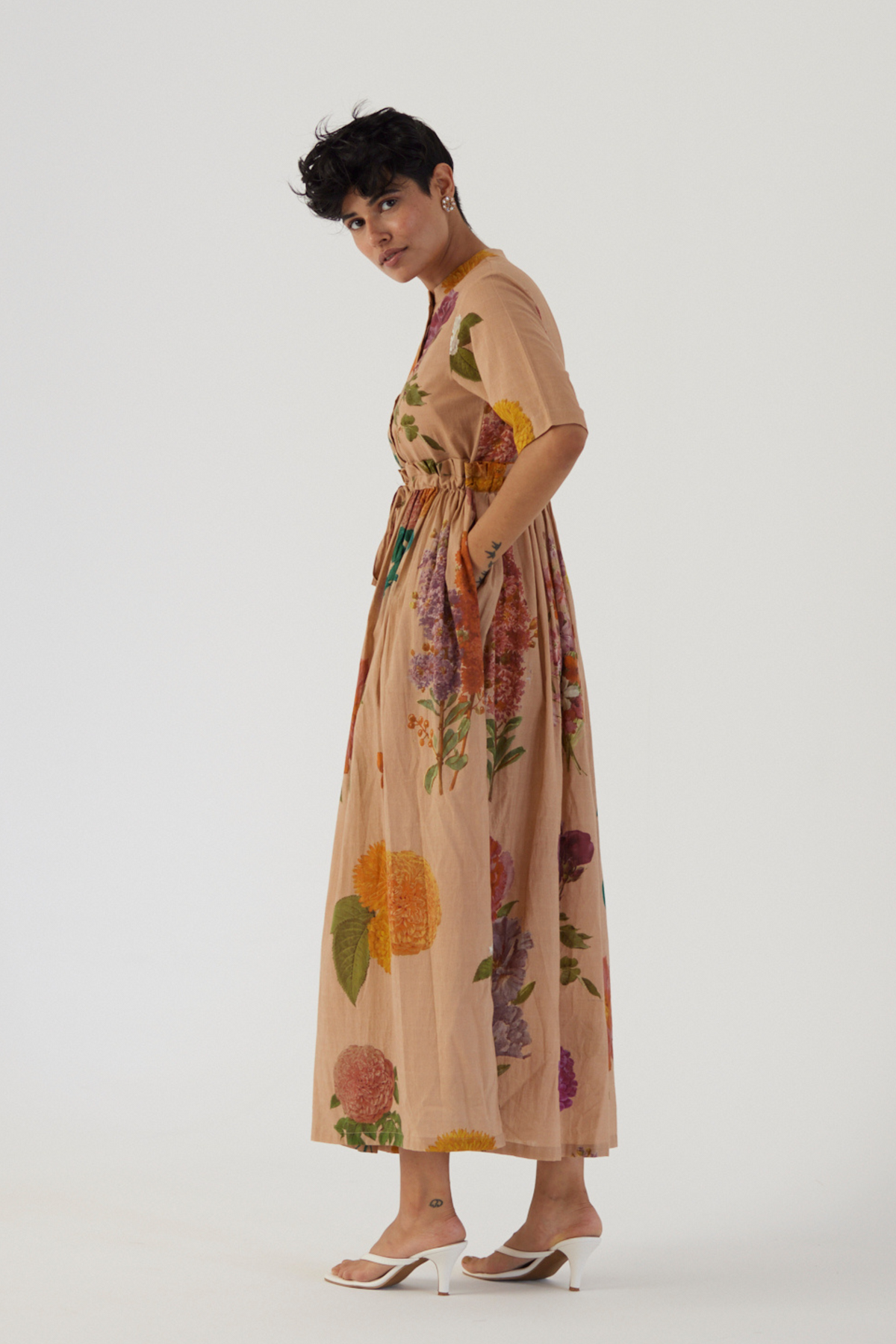 Vintage Garden Gathered Dress