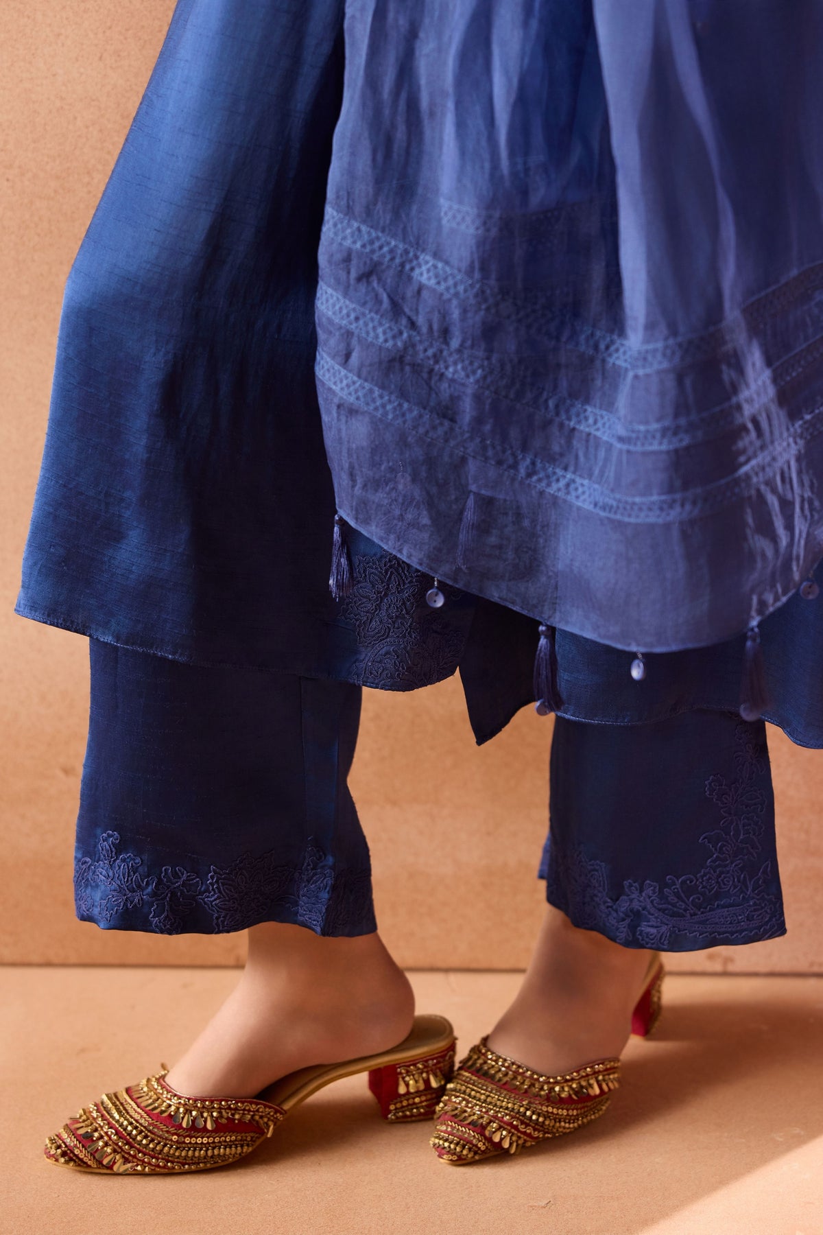 Blue Lace Kurta Set