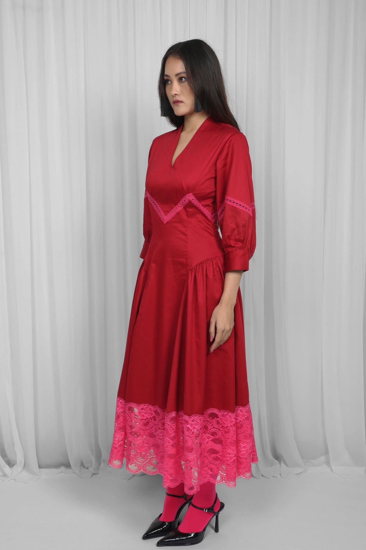 Red and Pink Belinda Dress