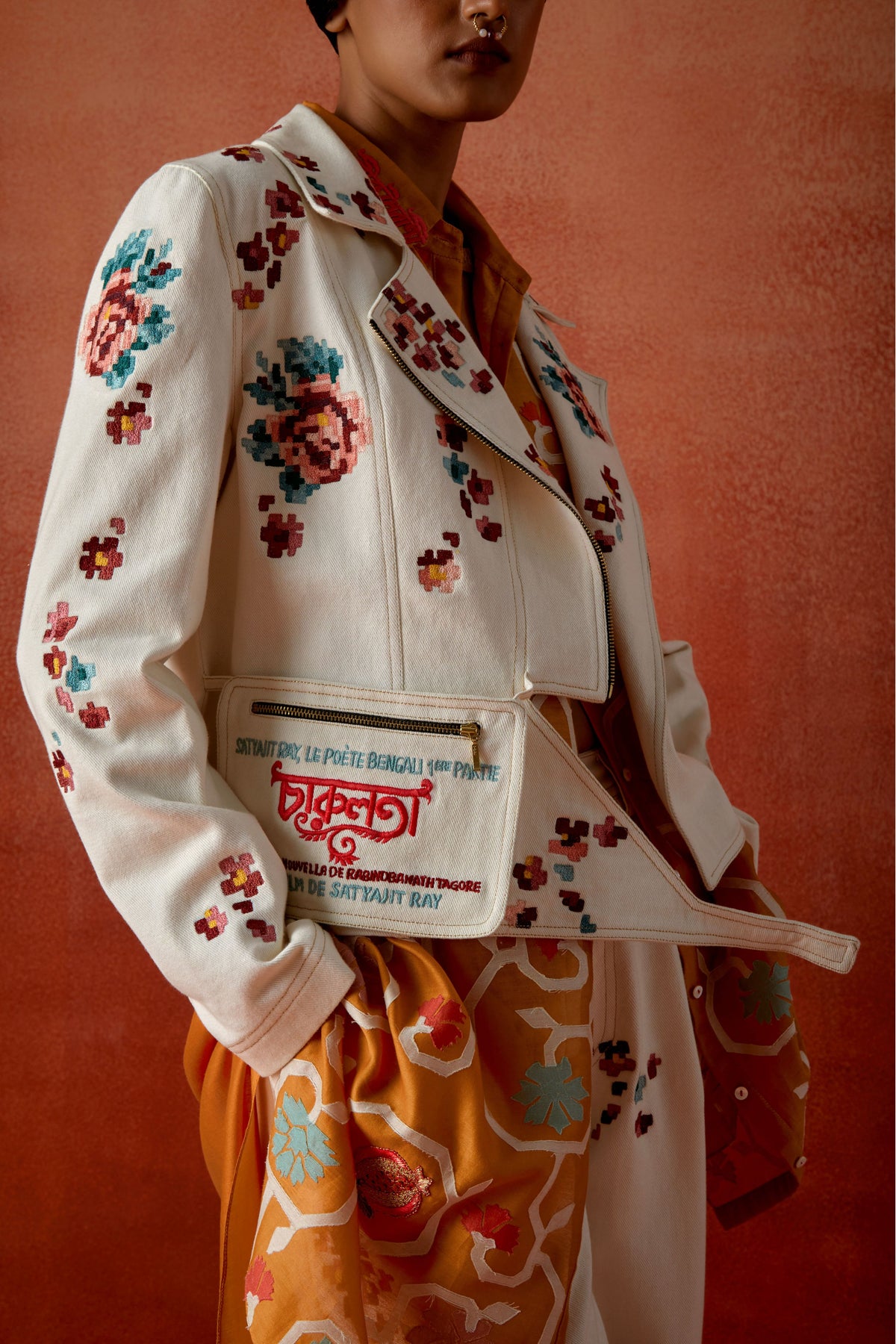 Embroidered Jacket Set