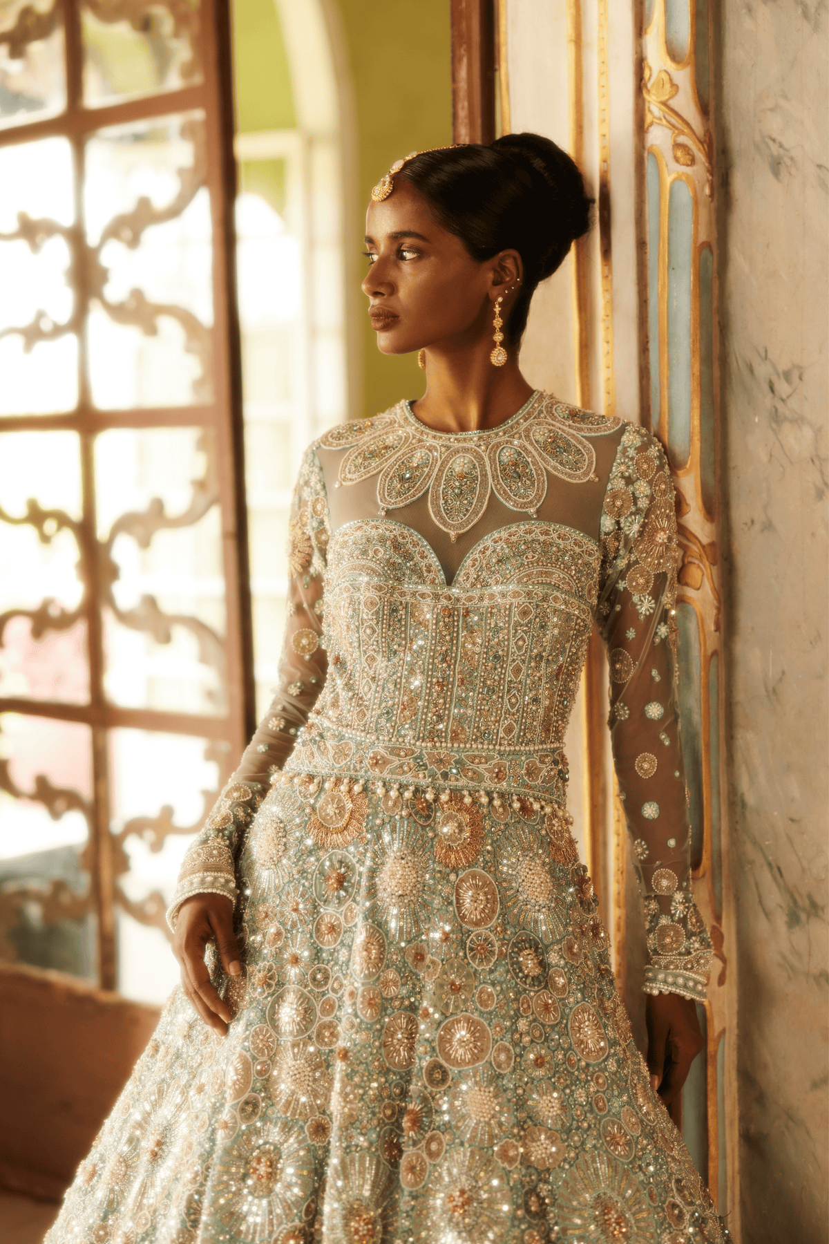 Mint Embellished Gown