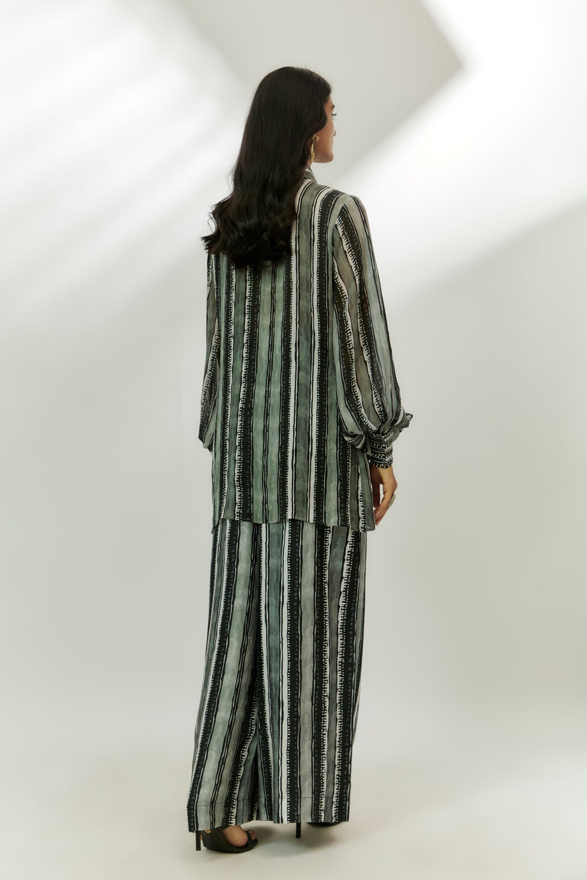 Black Stripes Printed Co-ord Set