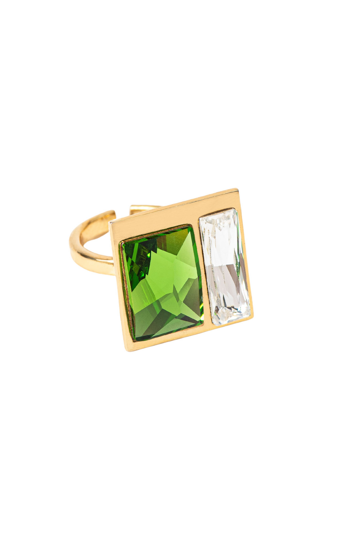 Fusion Crystal Ring - Fern &amp; White