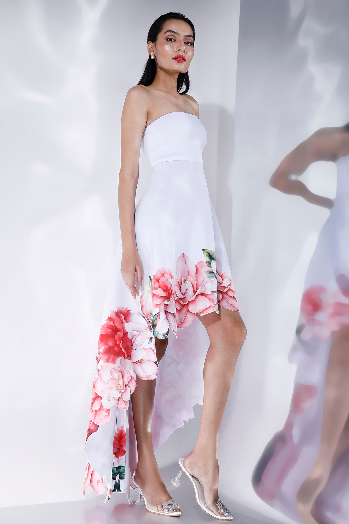Off White Printed Dress