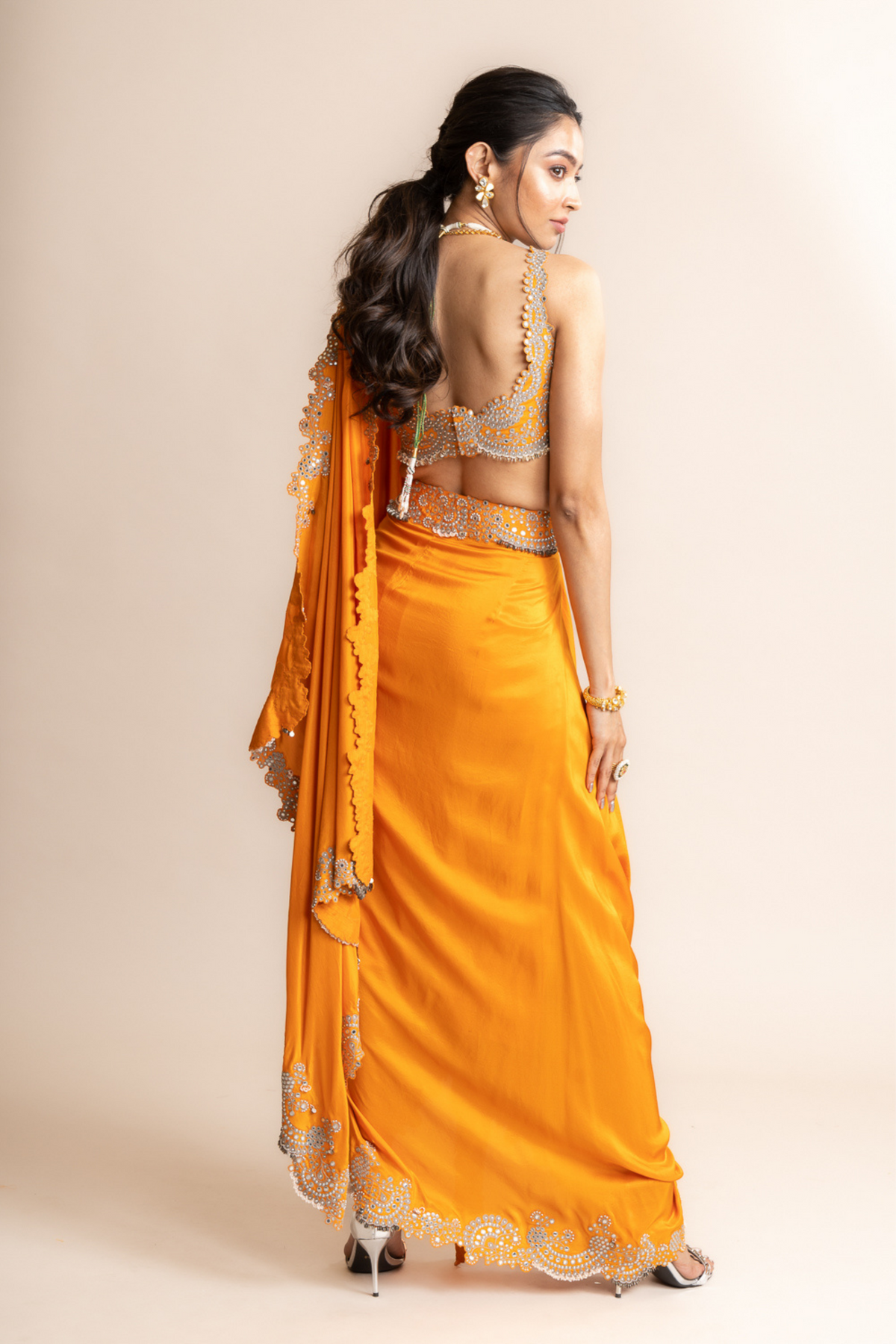 Pre-draped Sari Set