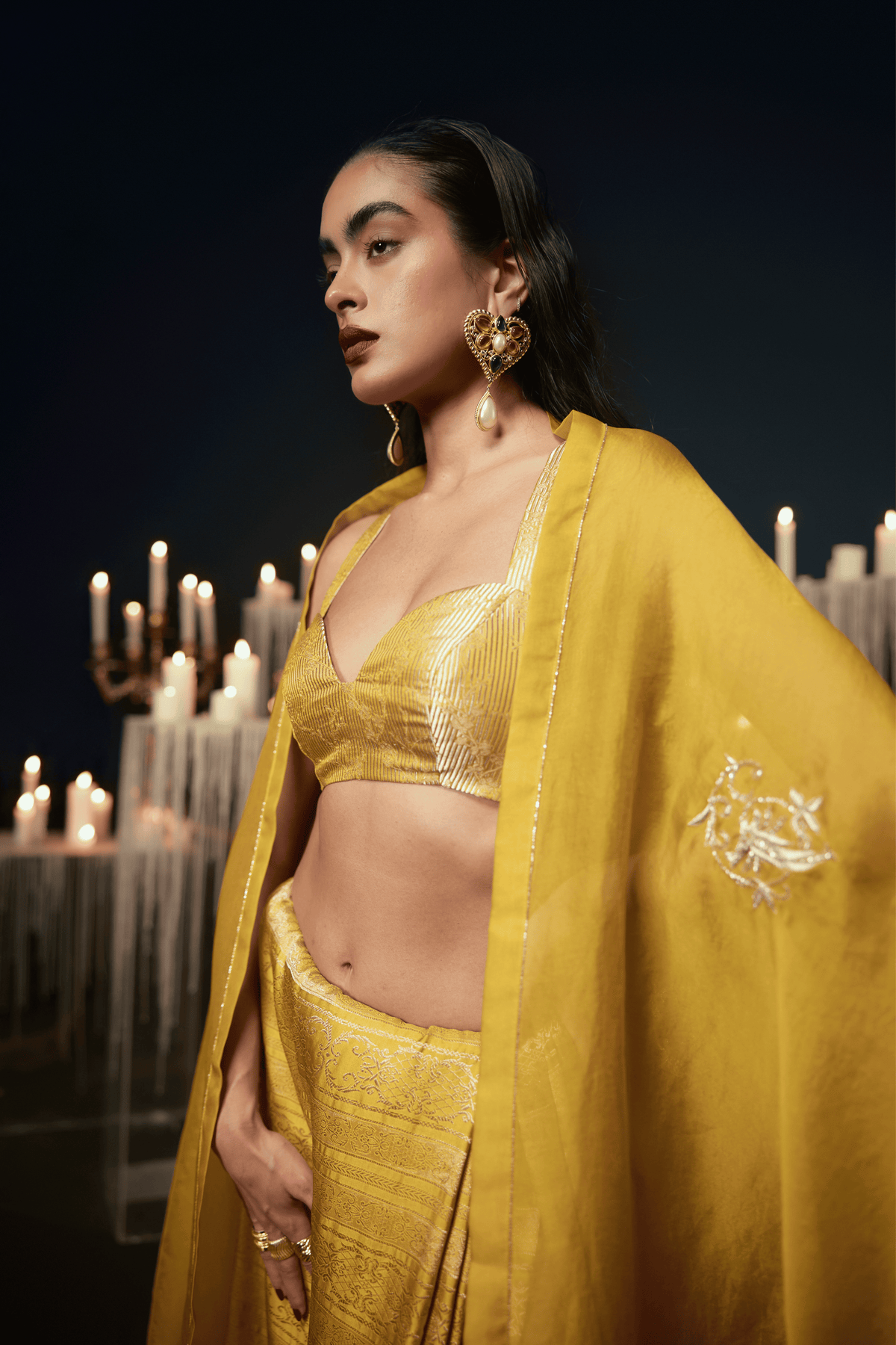 I Do Saree in Mustard