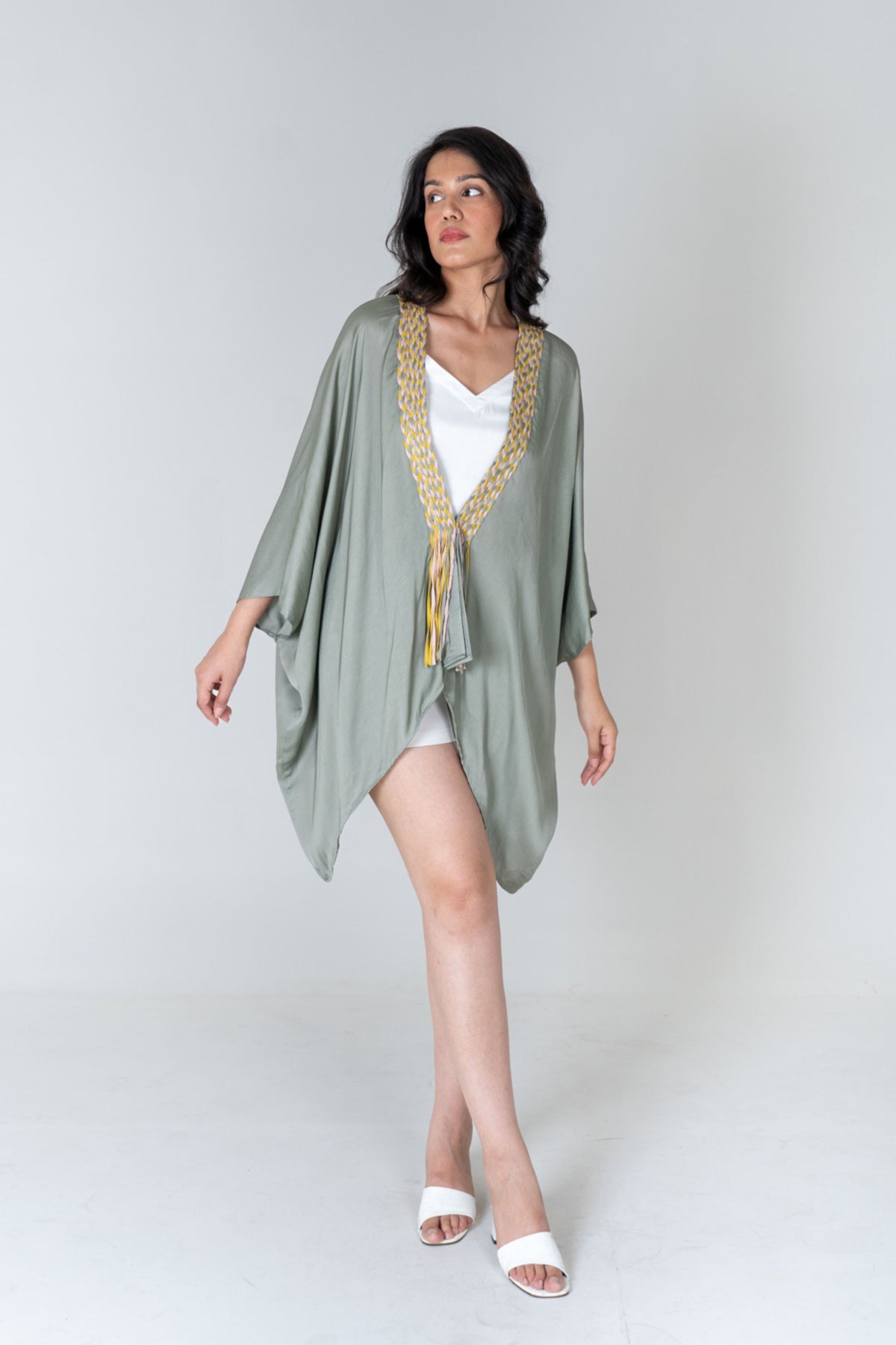 Green Braided Short Cape