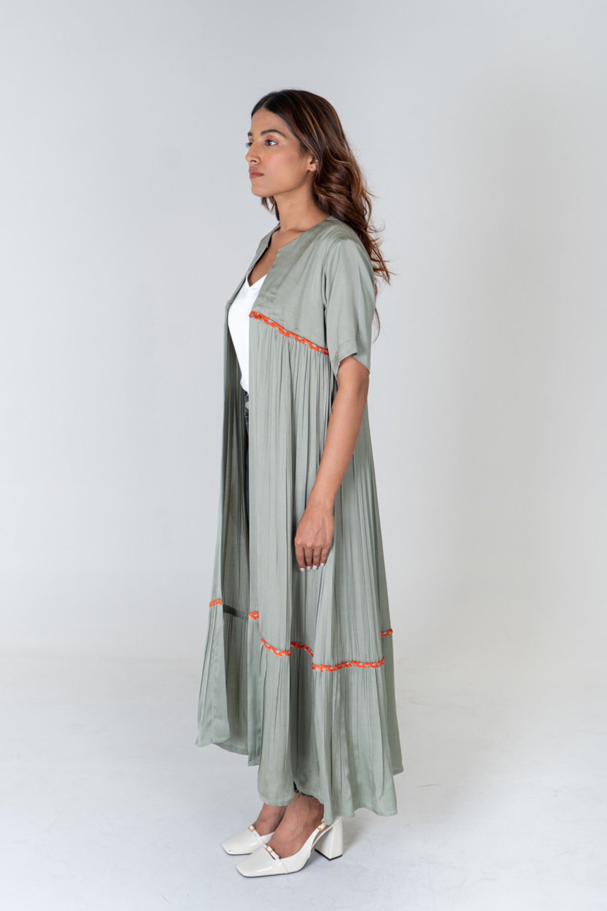 Green-orange Long Cape