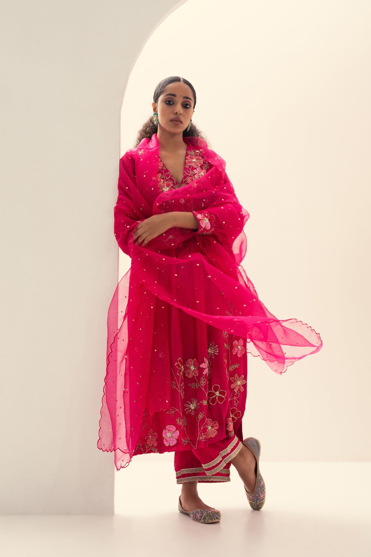Front Gathered Kurta Set