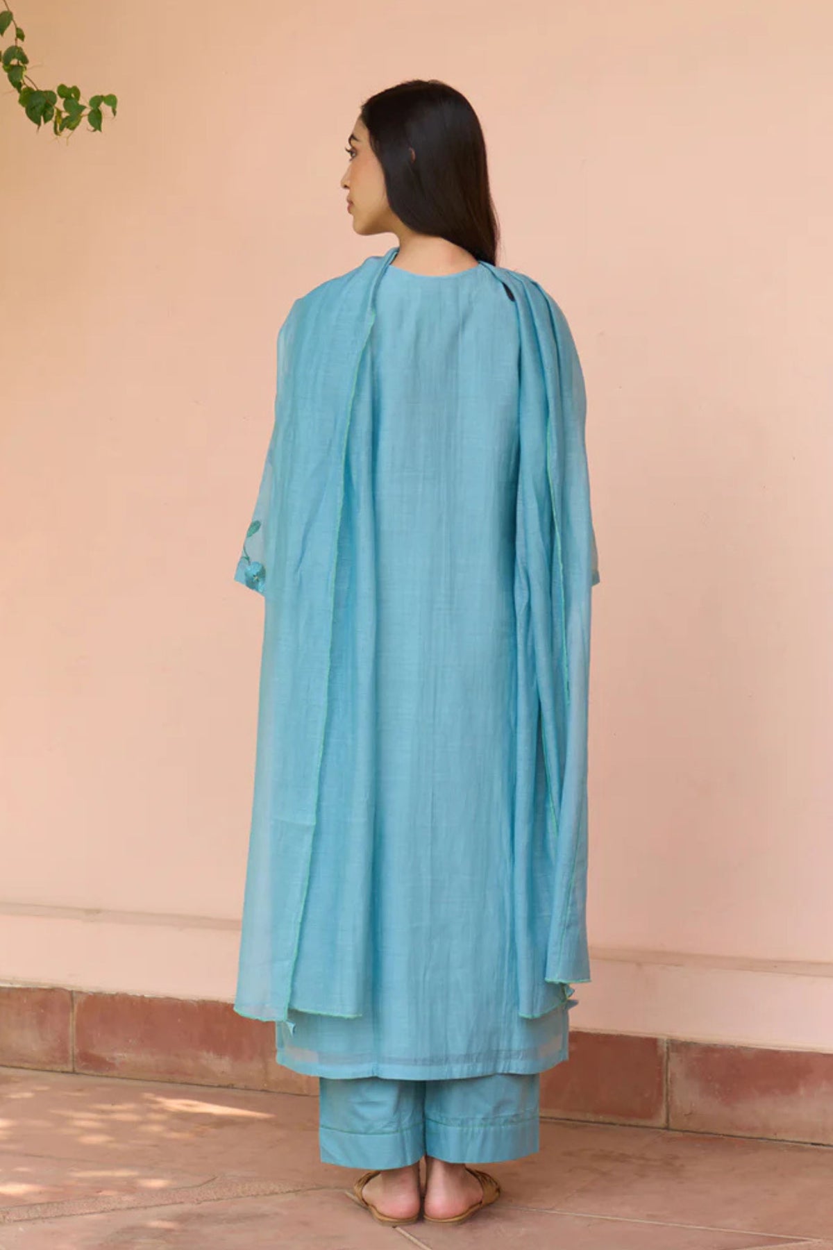Embroidered Blue Kurta Set