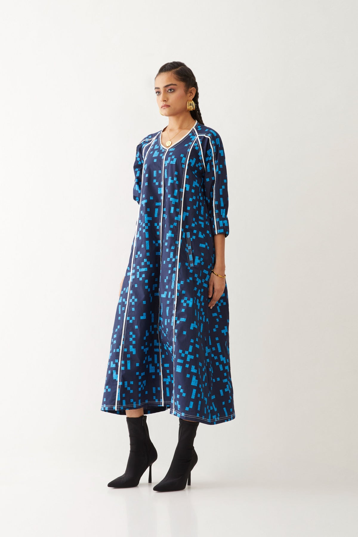 Frida Dress With Cube Print