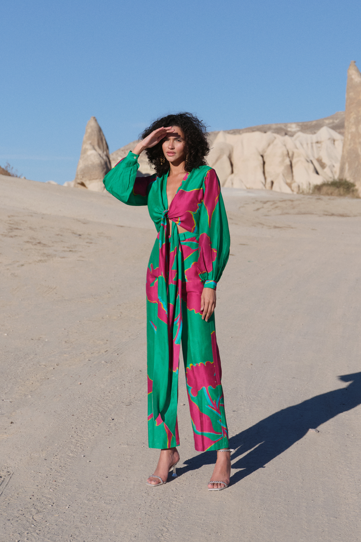 Printed Jumpsuit With Front Tie-up