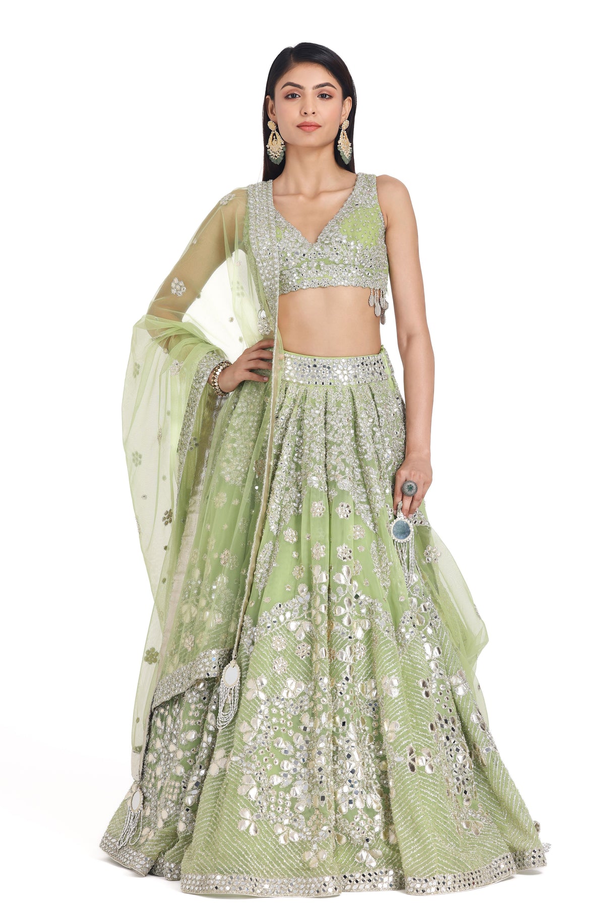 Neon Green Lehenga Set