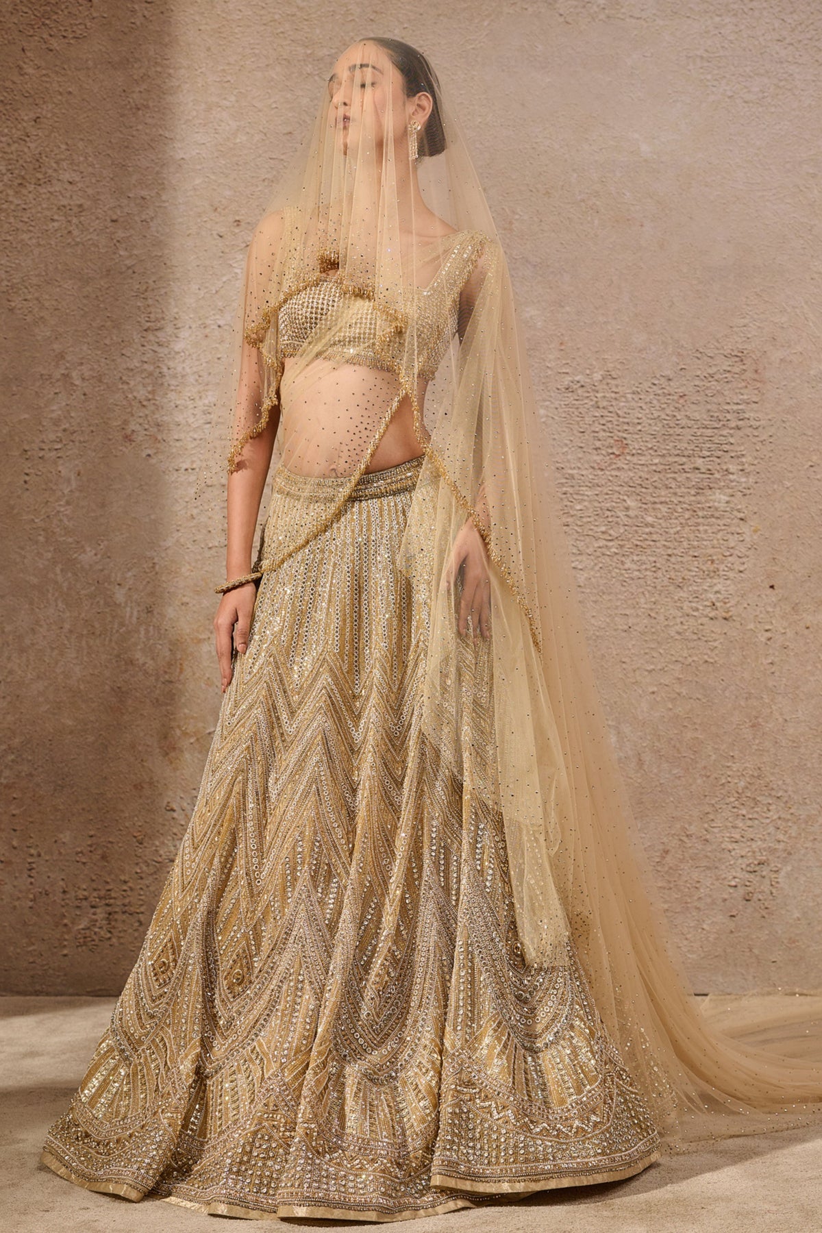 Gold Embellished Lehenga Set