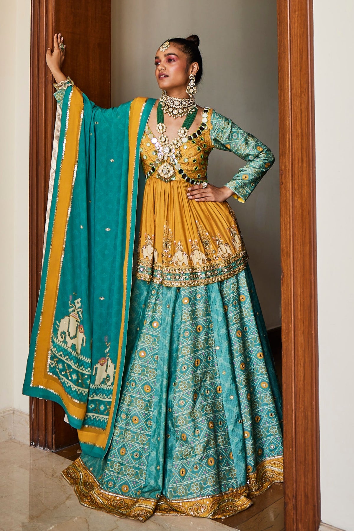 Peplum Top With Lehenga