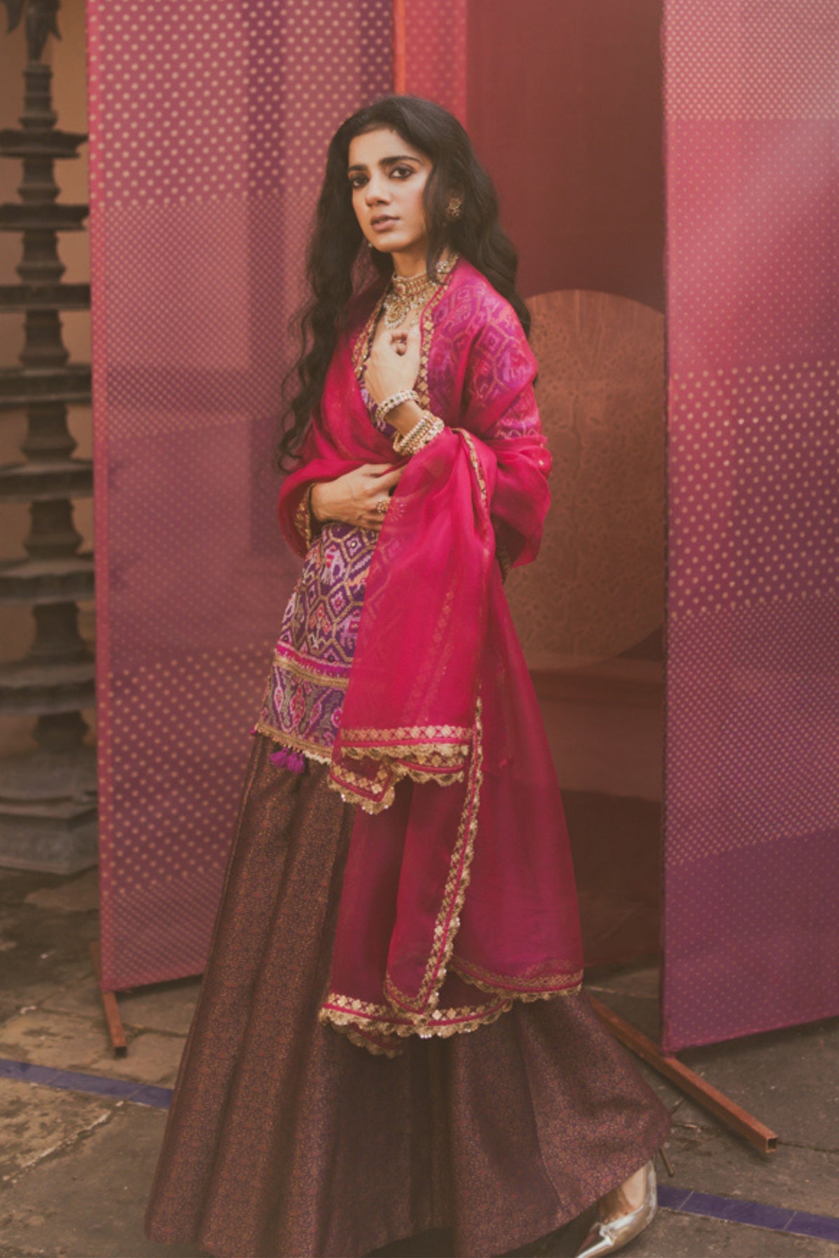 Bhavi Magenta Sharara Set