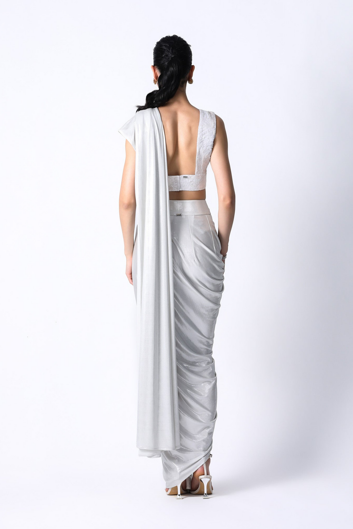 Aps Blouse With Waterfall Sari