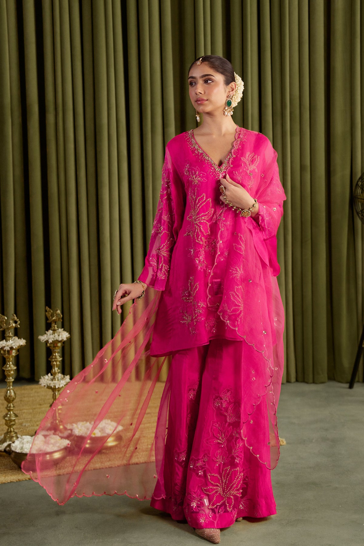 Hot Pink Sharara Set