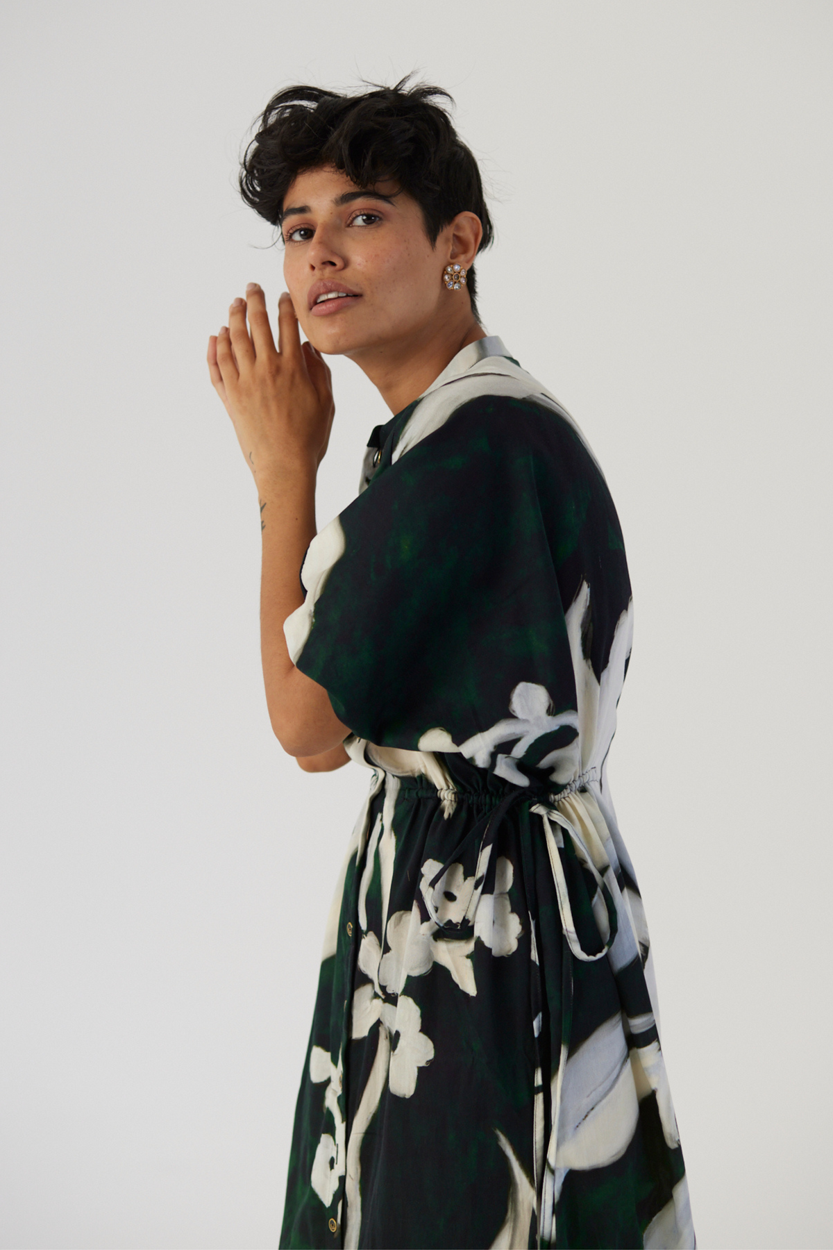 Chicory Black Side Tie-up Dress