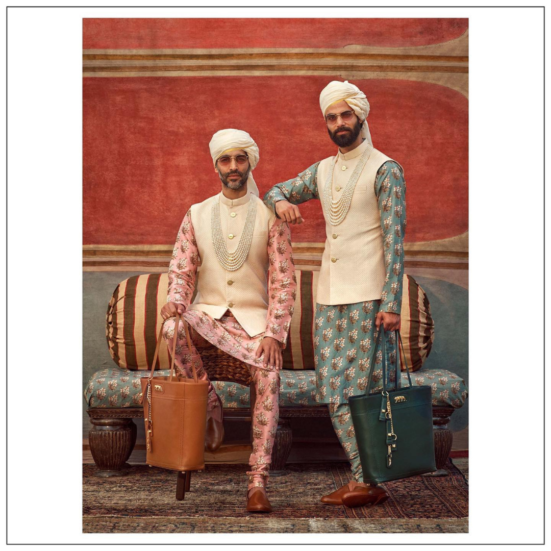 Pale Blue Microquilted Komolika Nehru Jacket Set