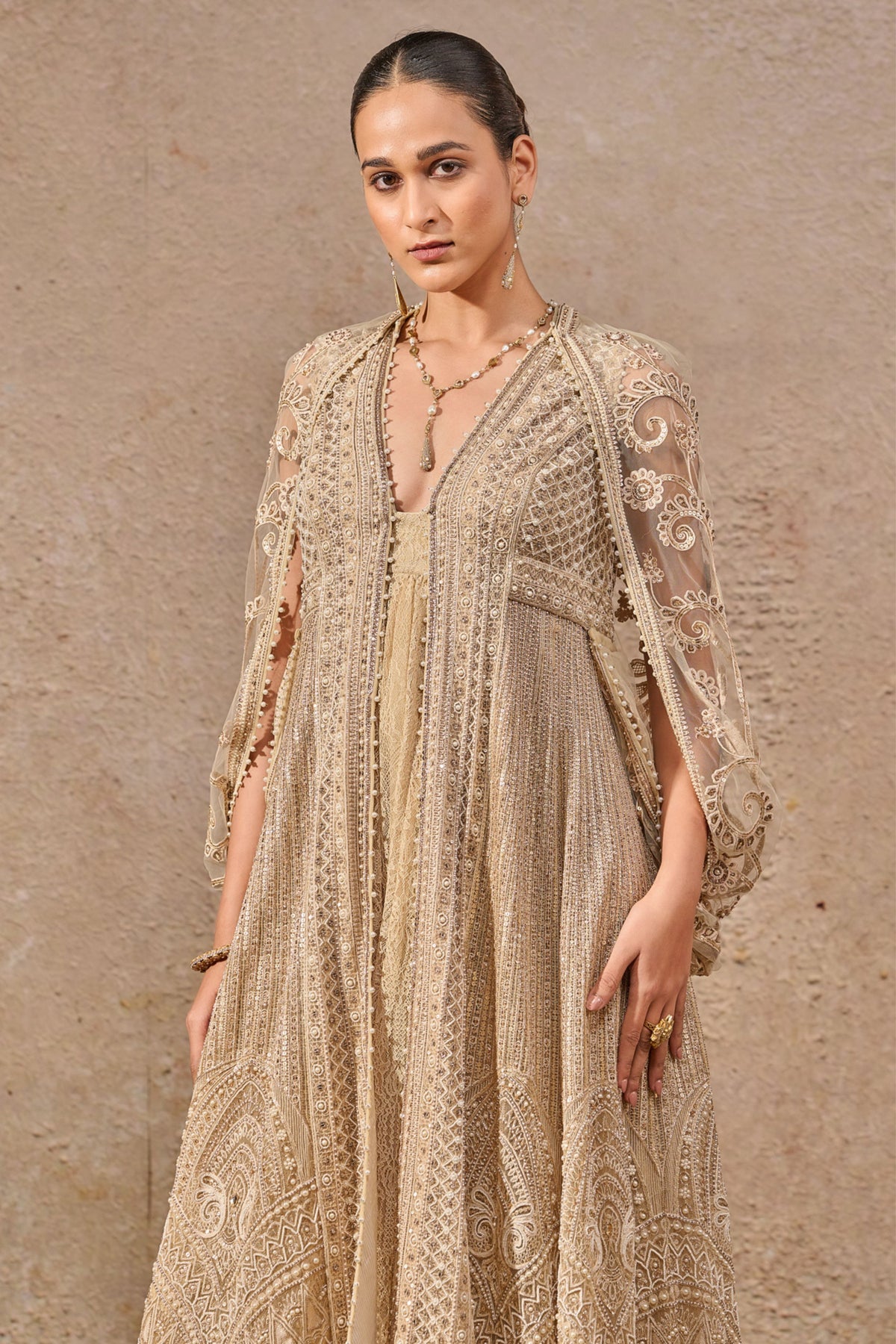 Ivory Embroidered Jacket Set