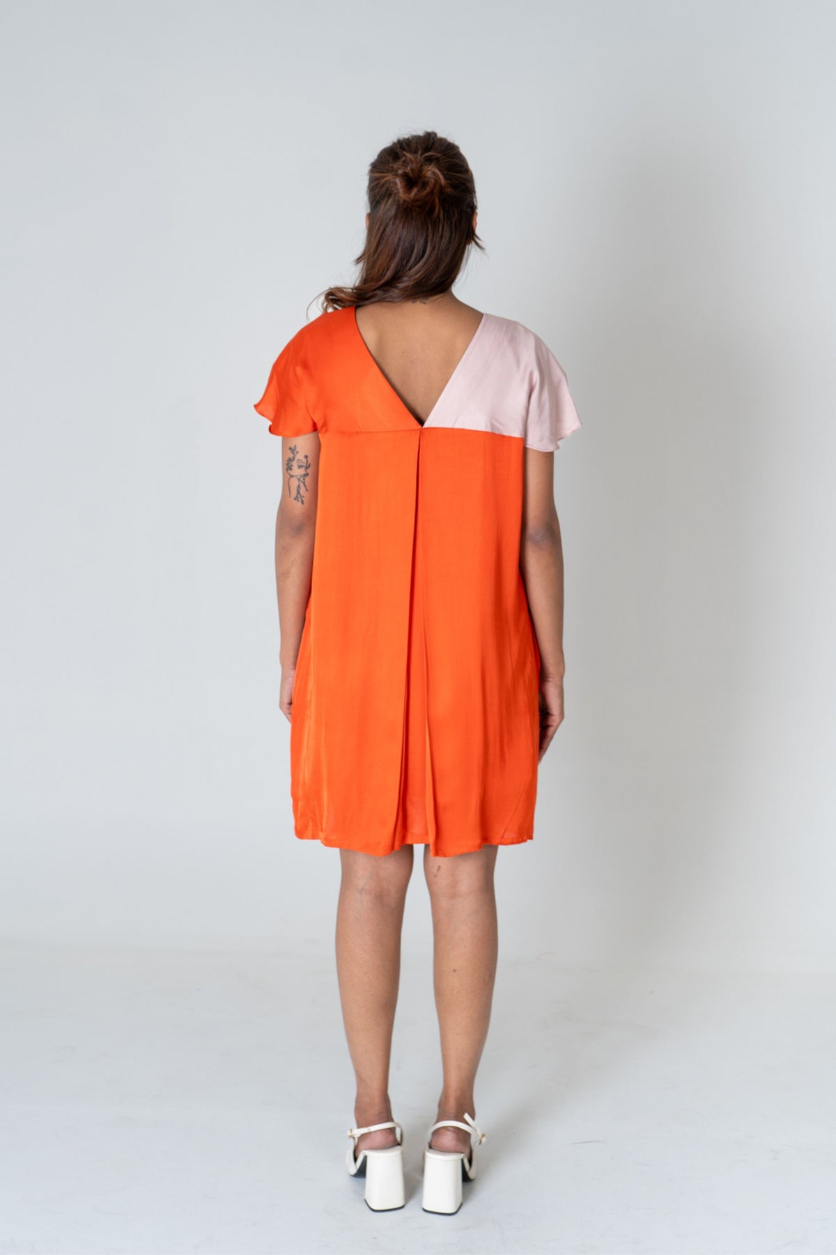 Orange-pink Short Dress