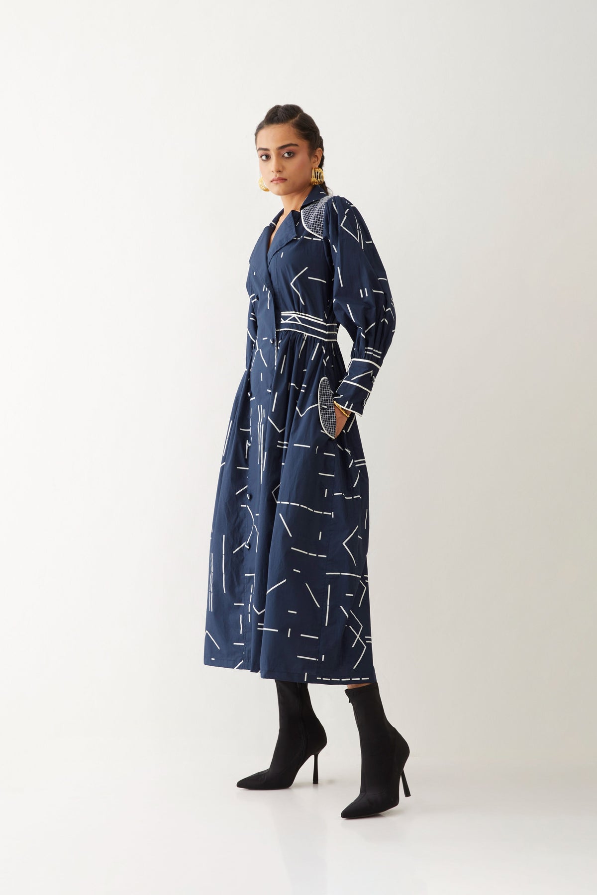 Blair Dress With Contra Print