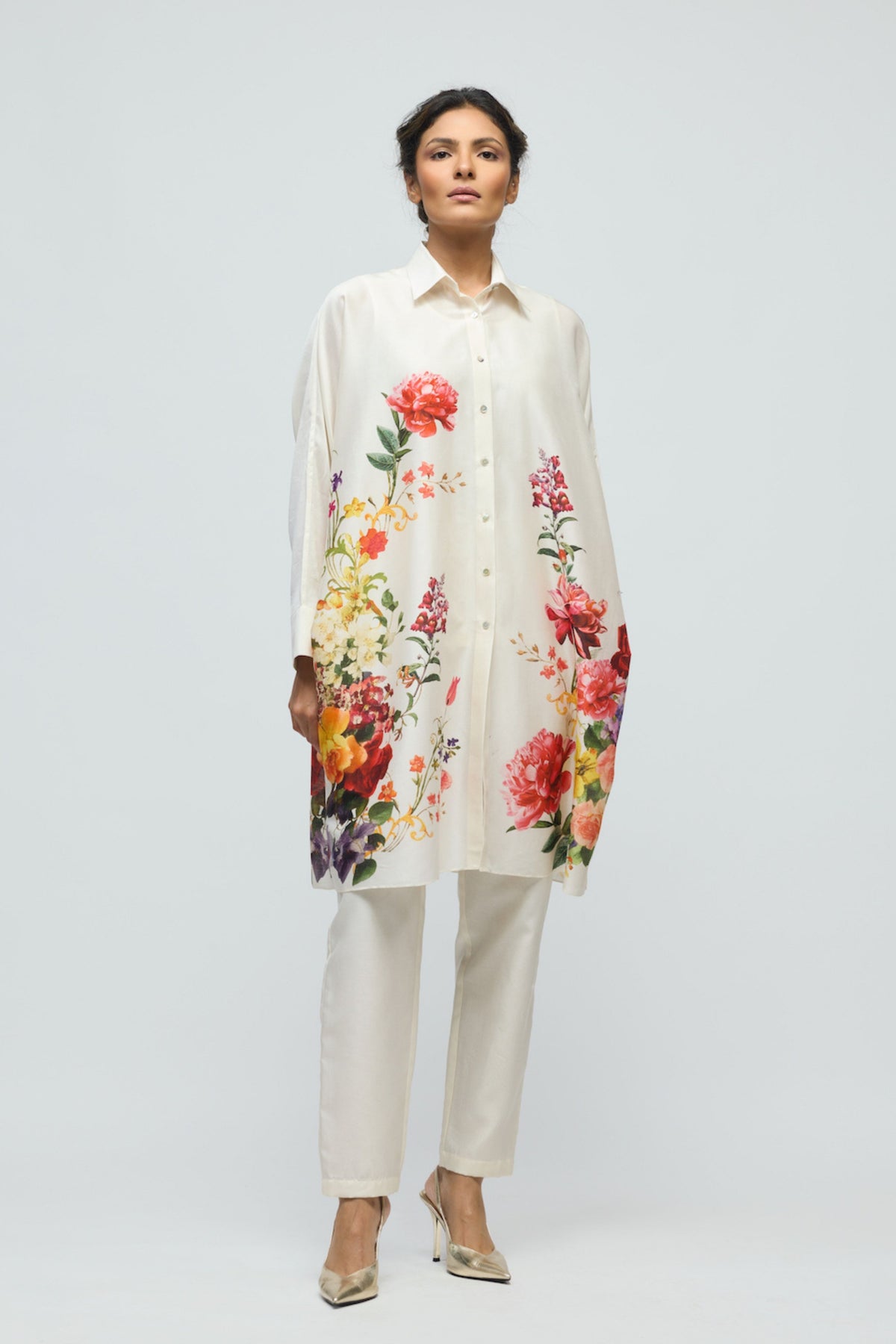 Printed Floral Chanderi Tunic