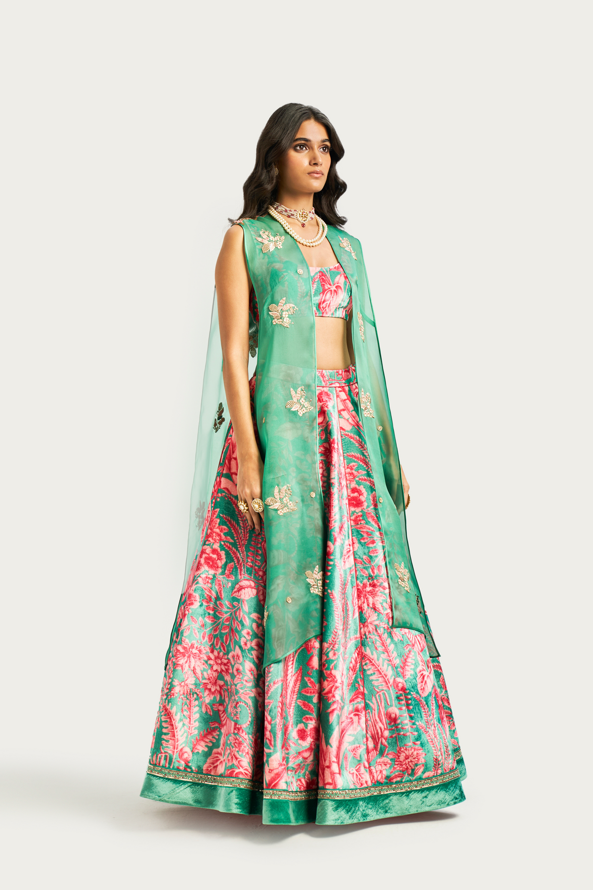 Socotra jade lehenga set