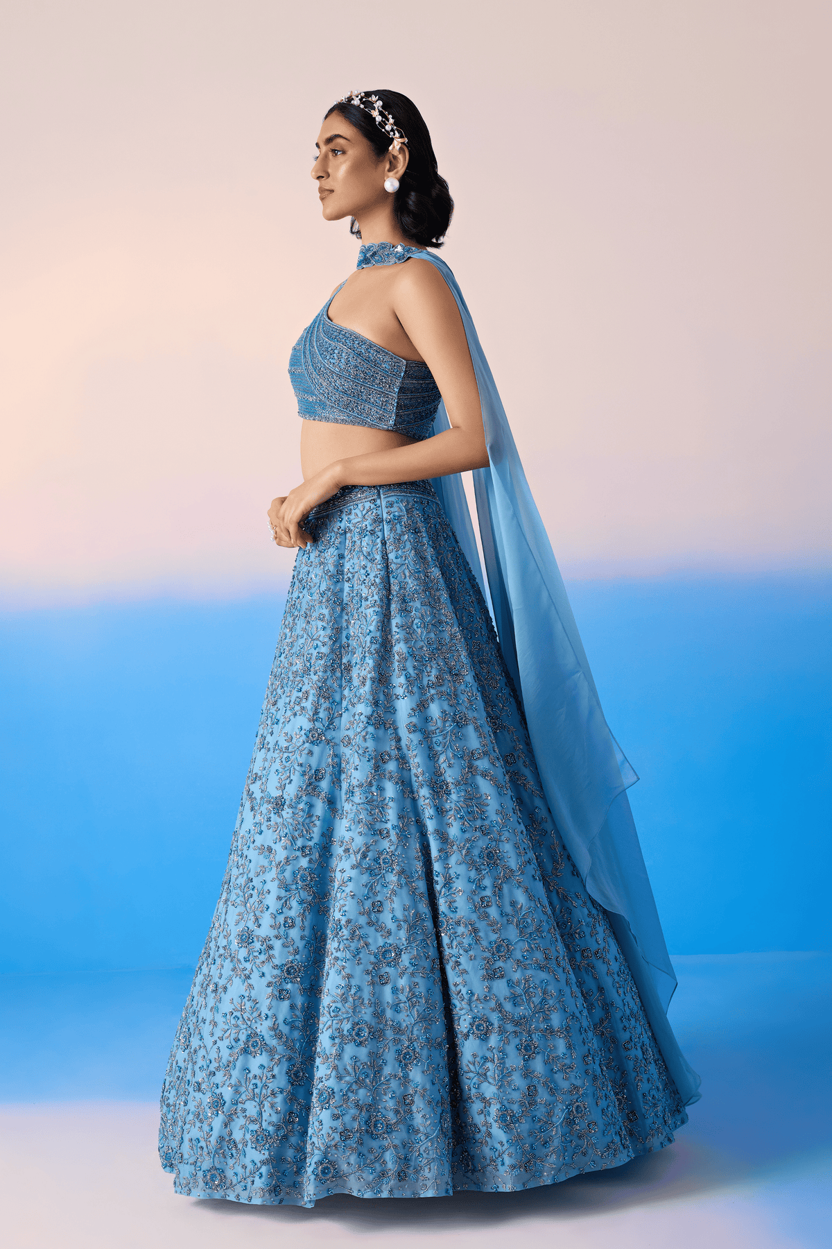 Mint Blue Lehenga Set