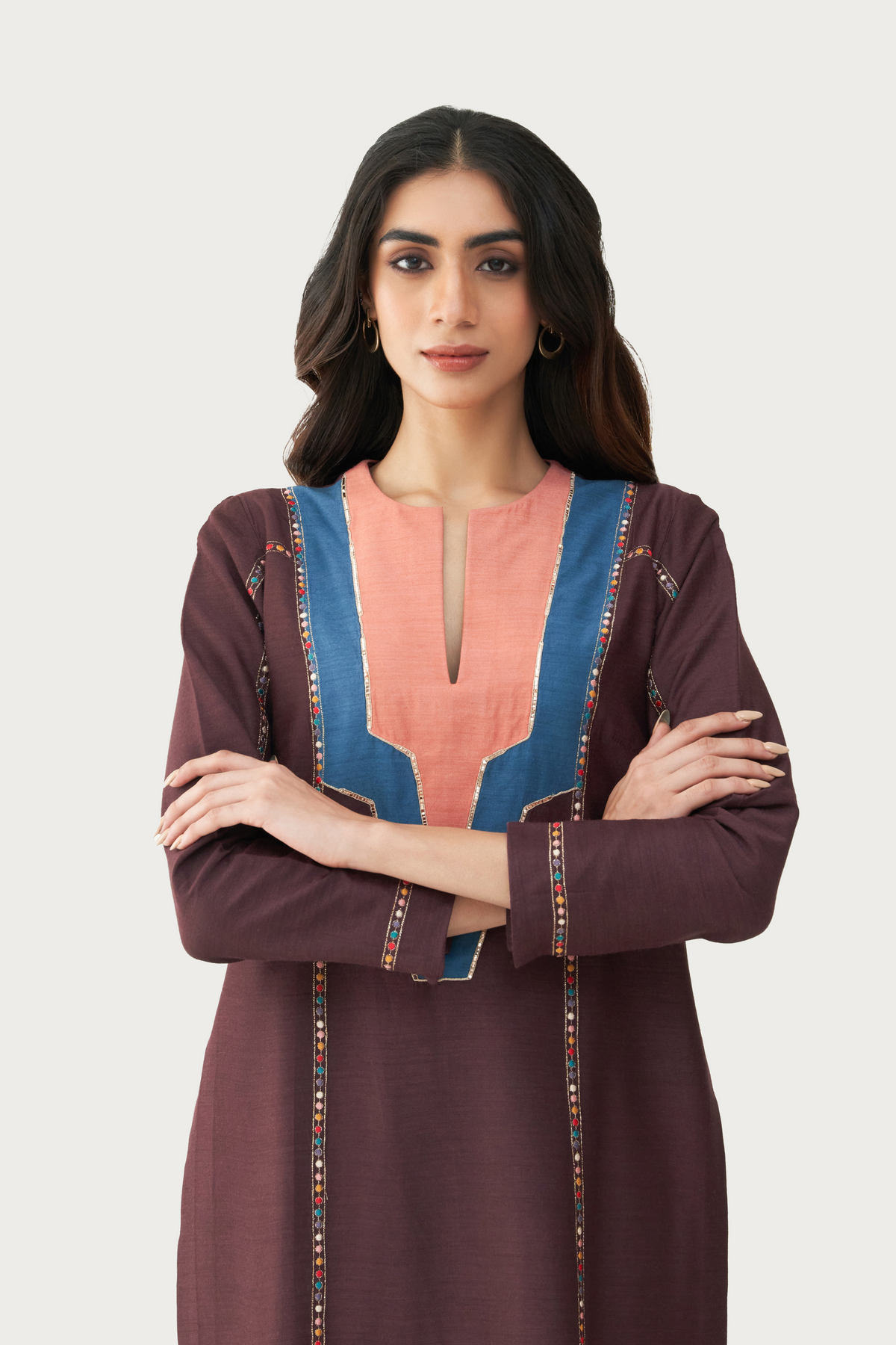 Amara mud brown kurta pant set