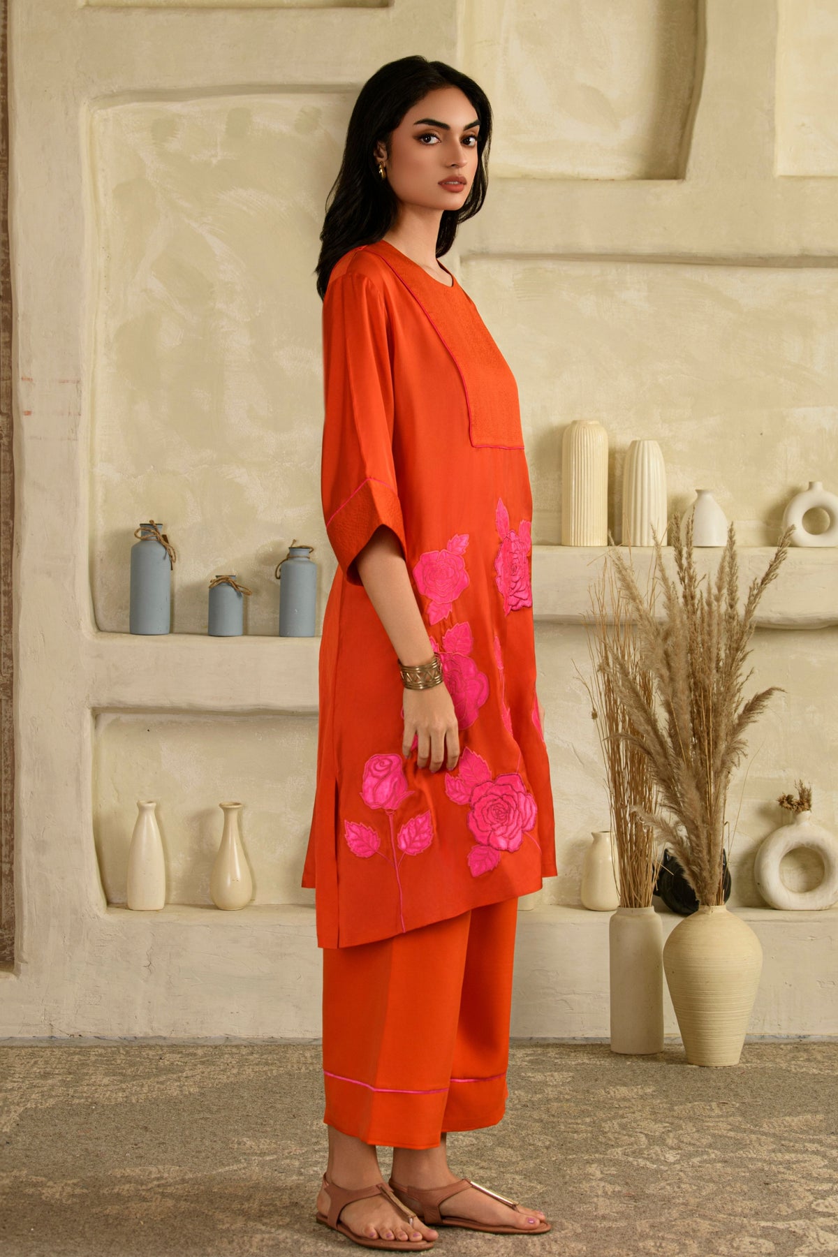 Gulabo Narangi Kurta Set