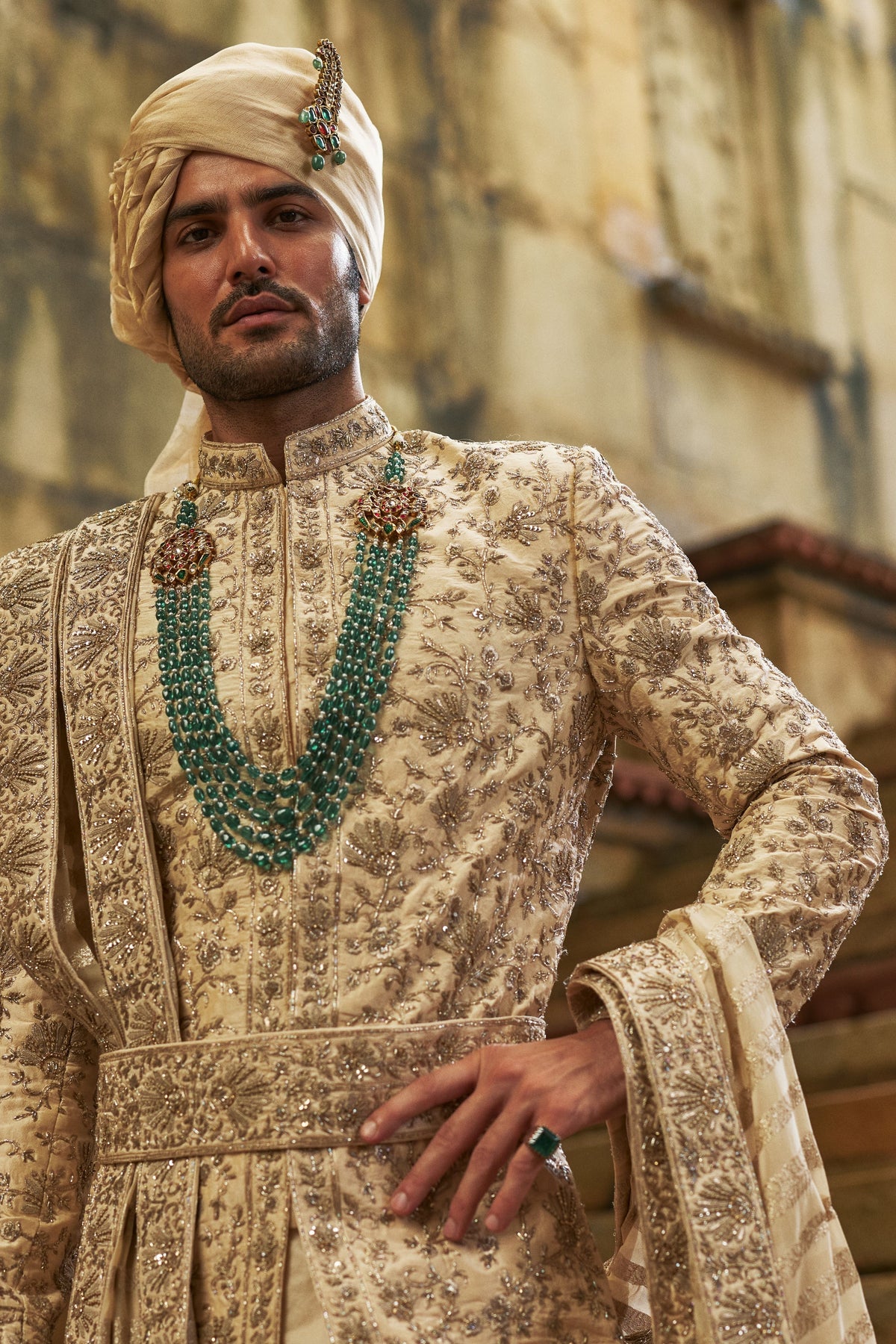 Applique Sherwani Set