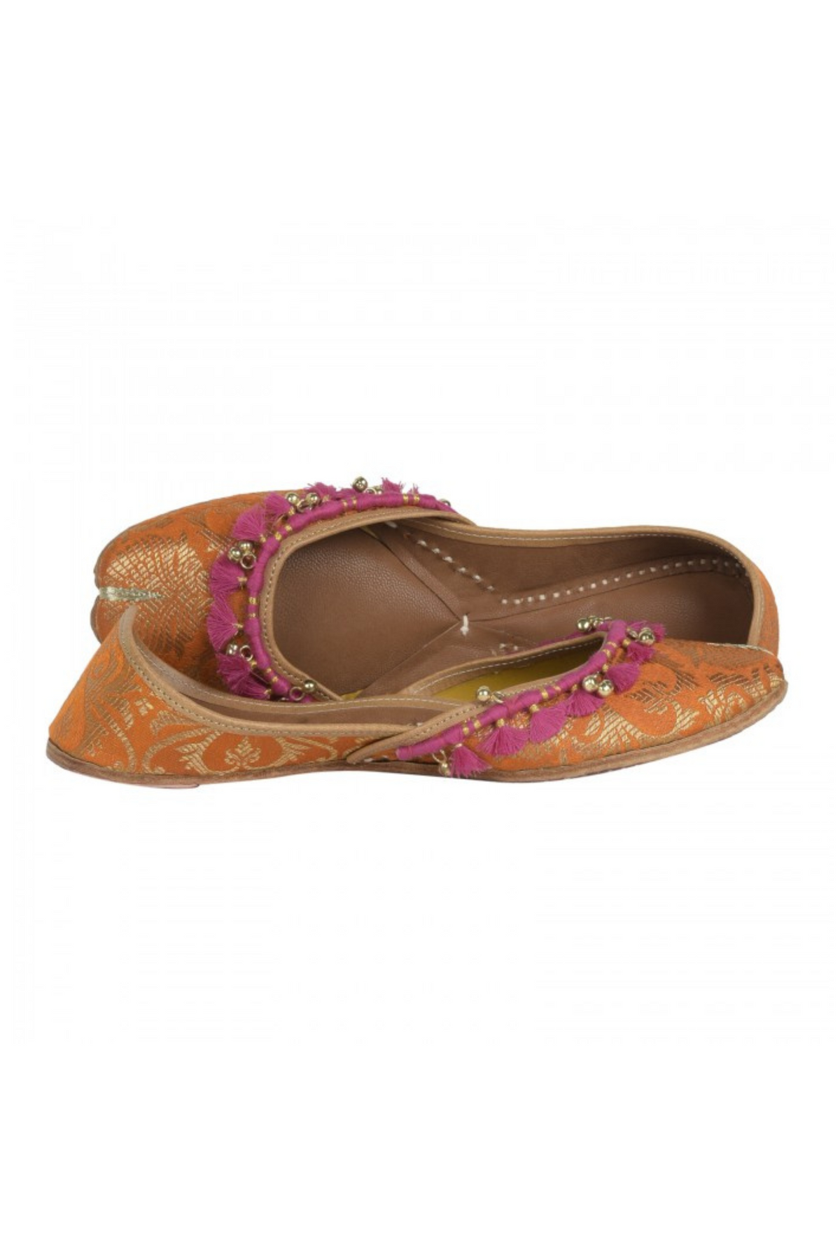 Orange brocade jutti