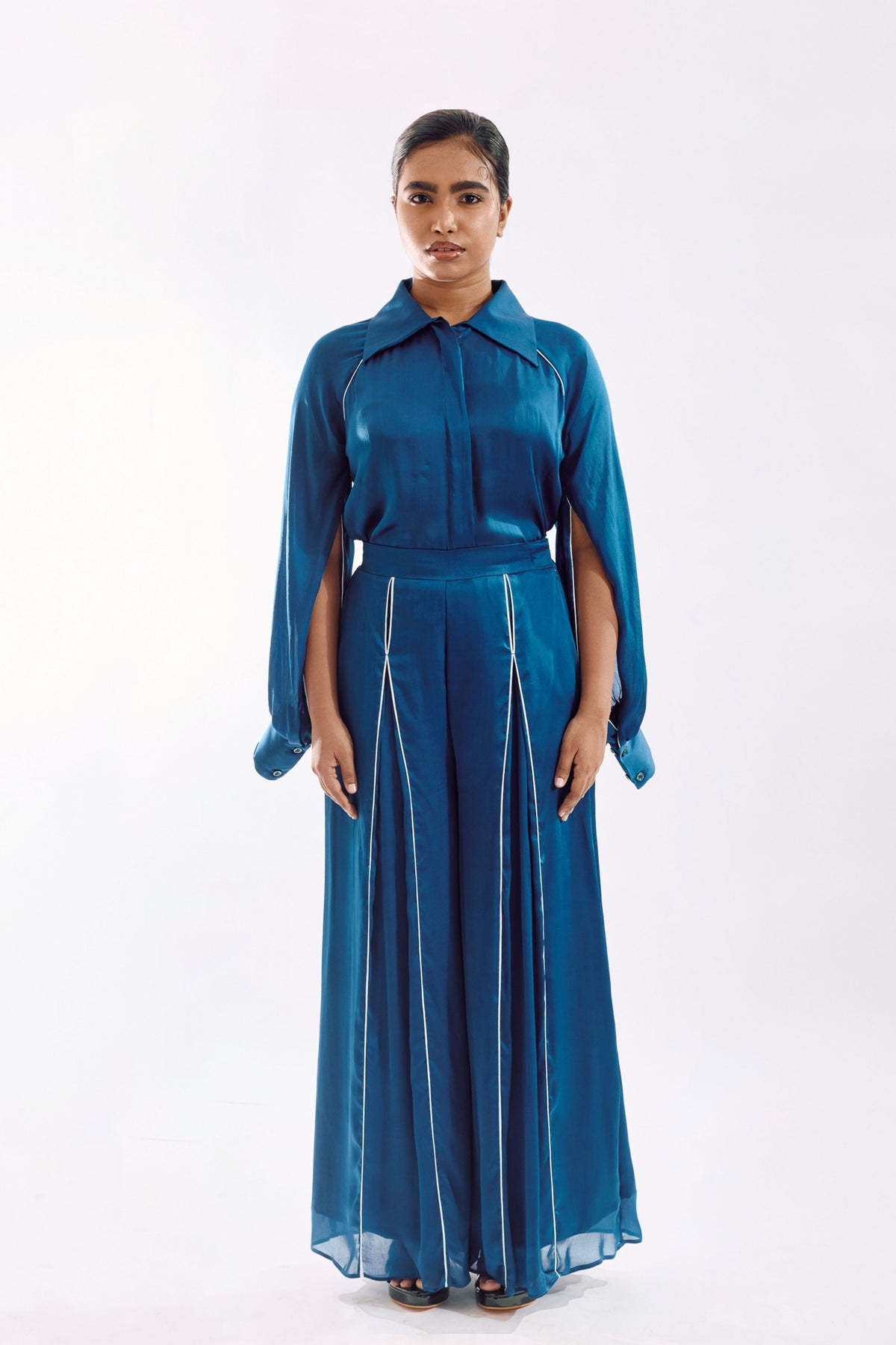 Blue Panneled Top