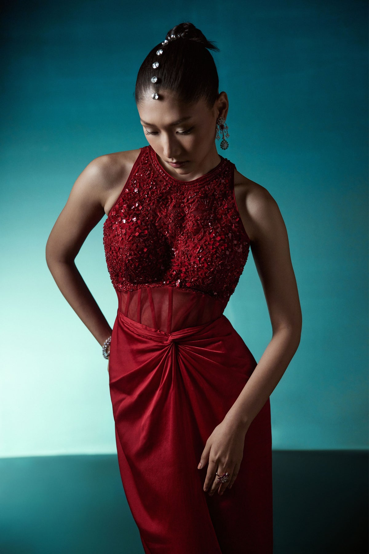 Red Cocktail Gown