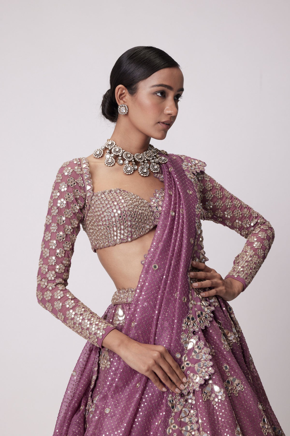 Mud Mauve Lehenga Set