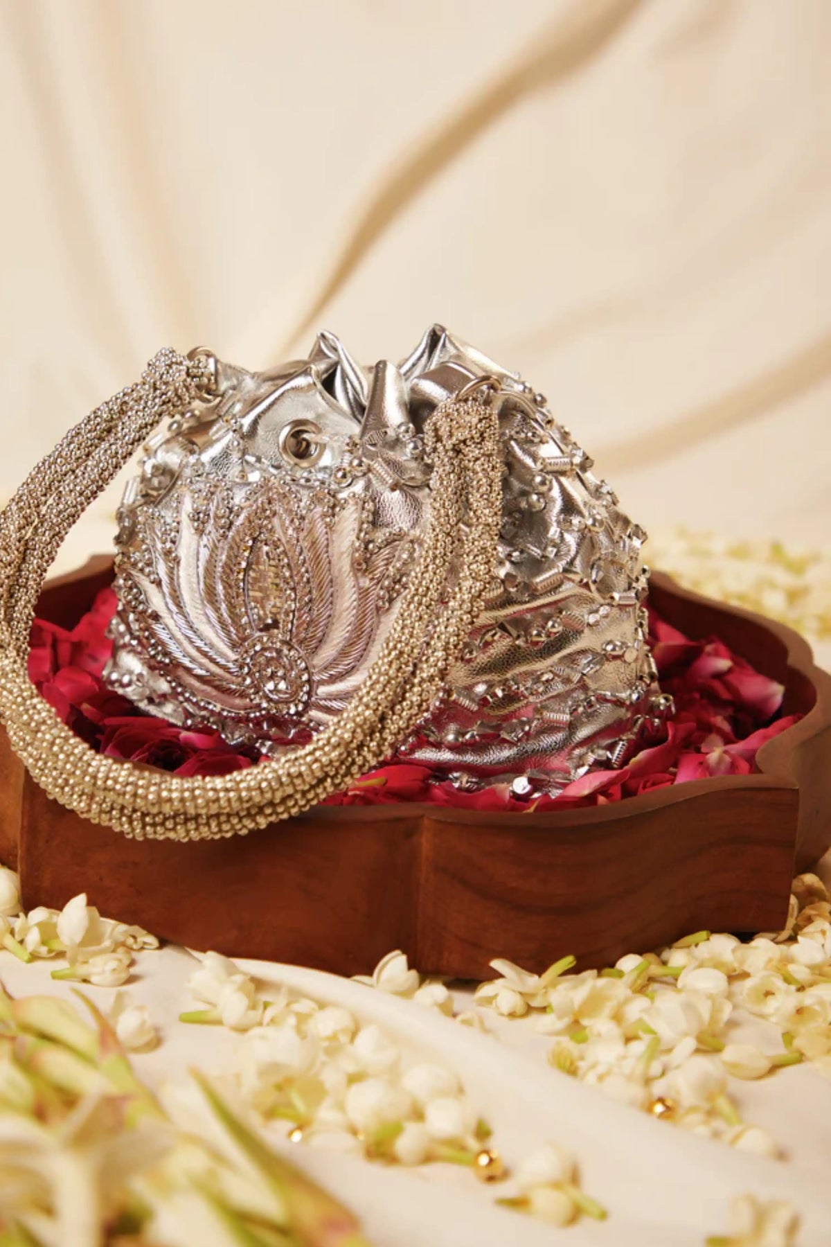 Silver Lotus Potli