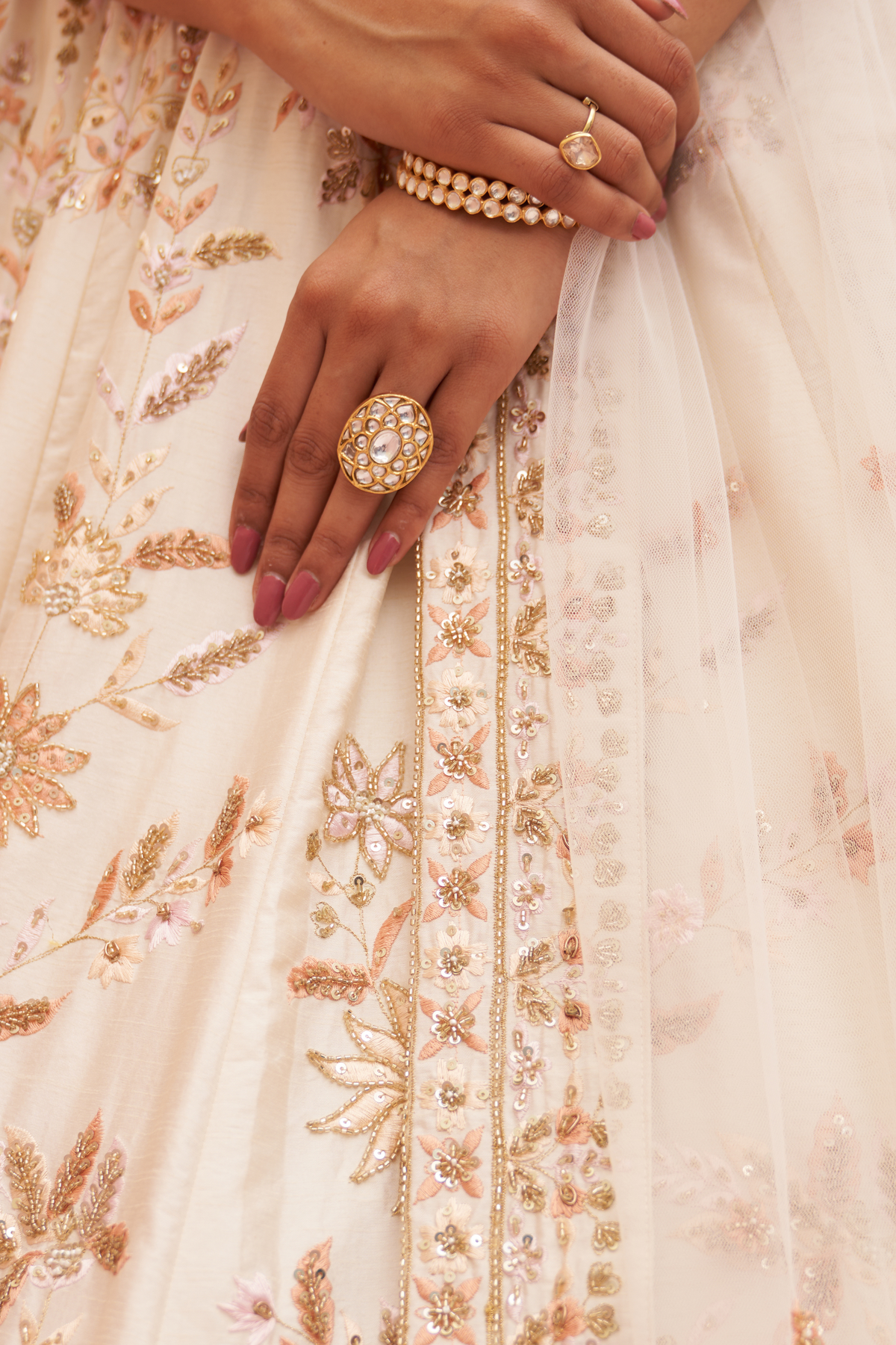 Ivory Silk Lehenga Set