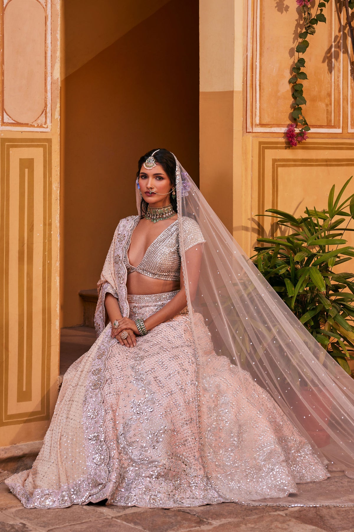 Peach Aashma Lehenga Set