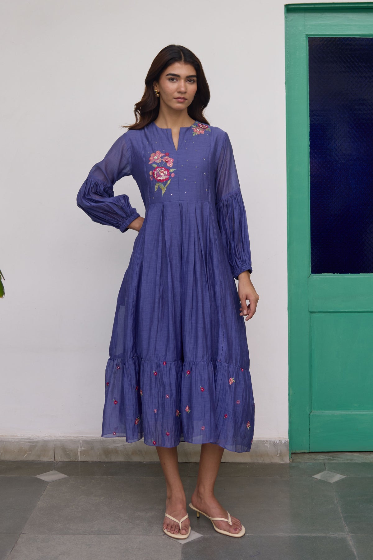 Blue Rosette Dress
